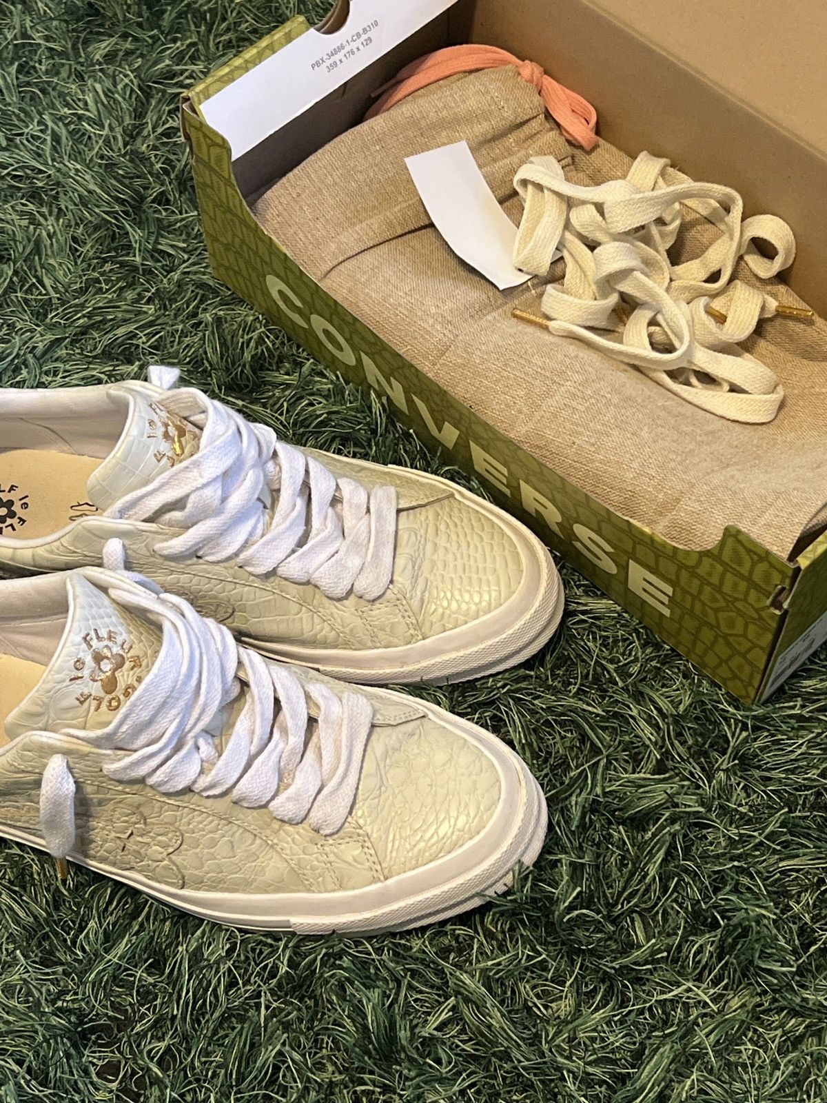 Converse × Golf le Fleur × Tyler The Creator 🐊 Gator Golf Le Fleur Cream Unos With Original Box 319/333 🐊 Size US 12 / EU 45 - 7 Thumbnail