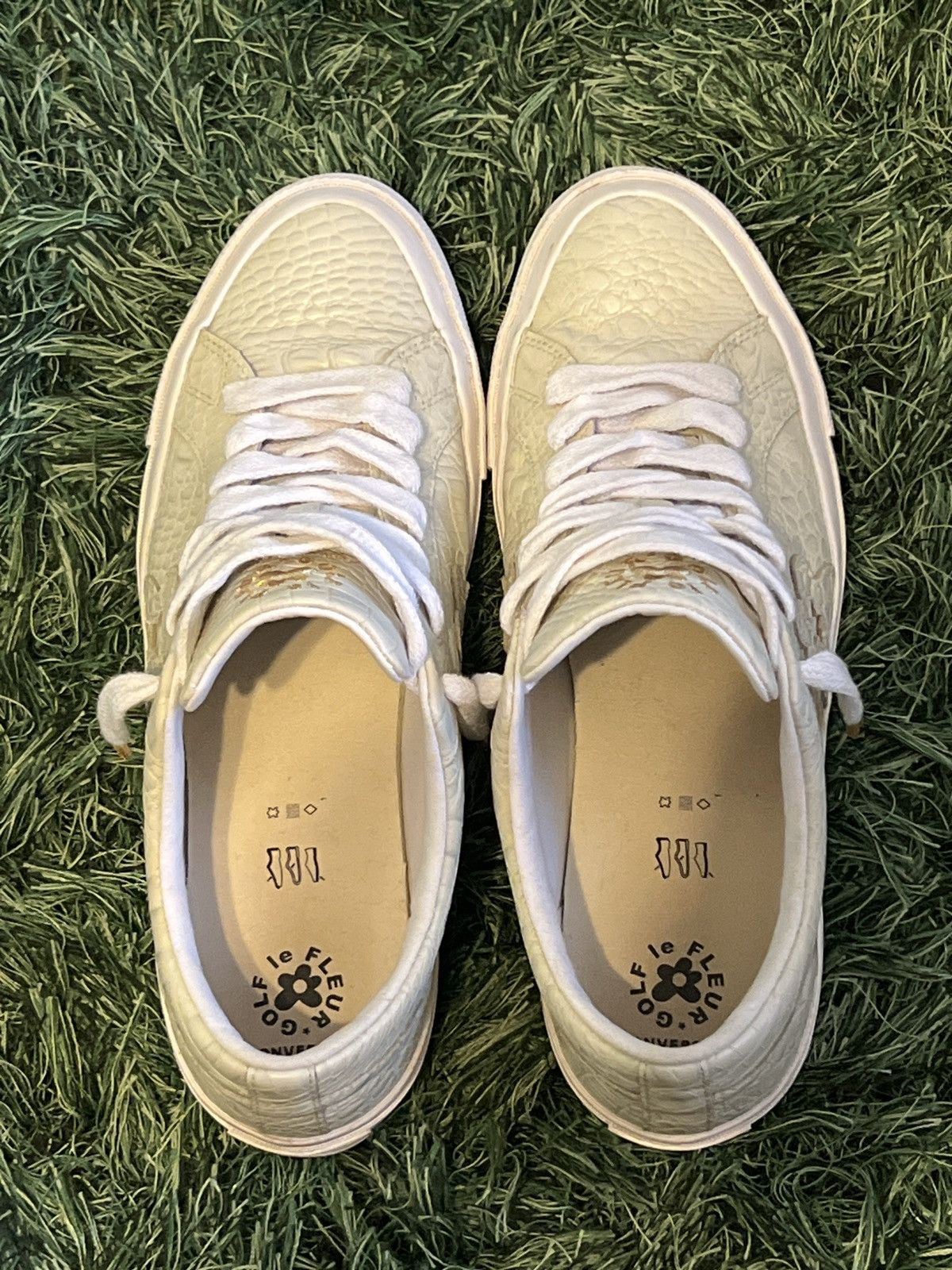 Converse × Golf le Fleur × Tyler The Creator 🐊 Gator Golf Le Fleur Cream Unos With Original Box 319/333 🐊 Size US 12 / EU 45 - 6 Thumbnail