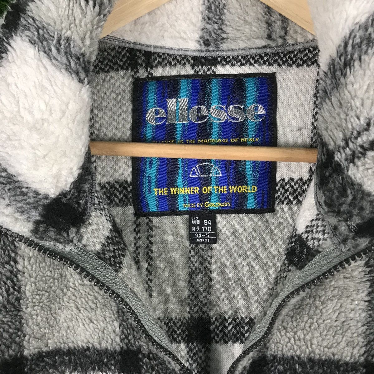 Ellesse Vintage Ellesse Plaid Tartan Fleece Jacket Size US L / EU 52-54 / 3 - 3 Thumbnail