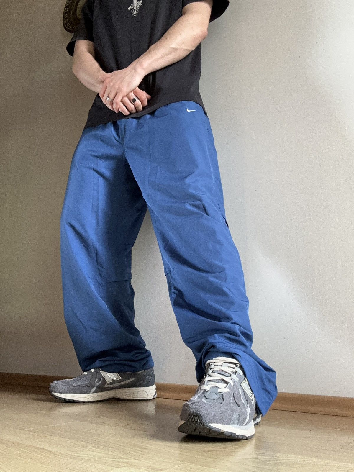 Vintage y2k Nike Blue Track Pants Swoosh Drill