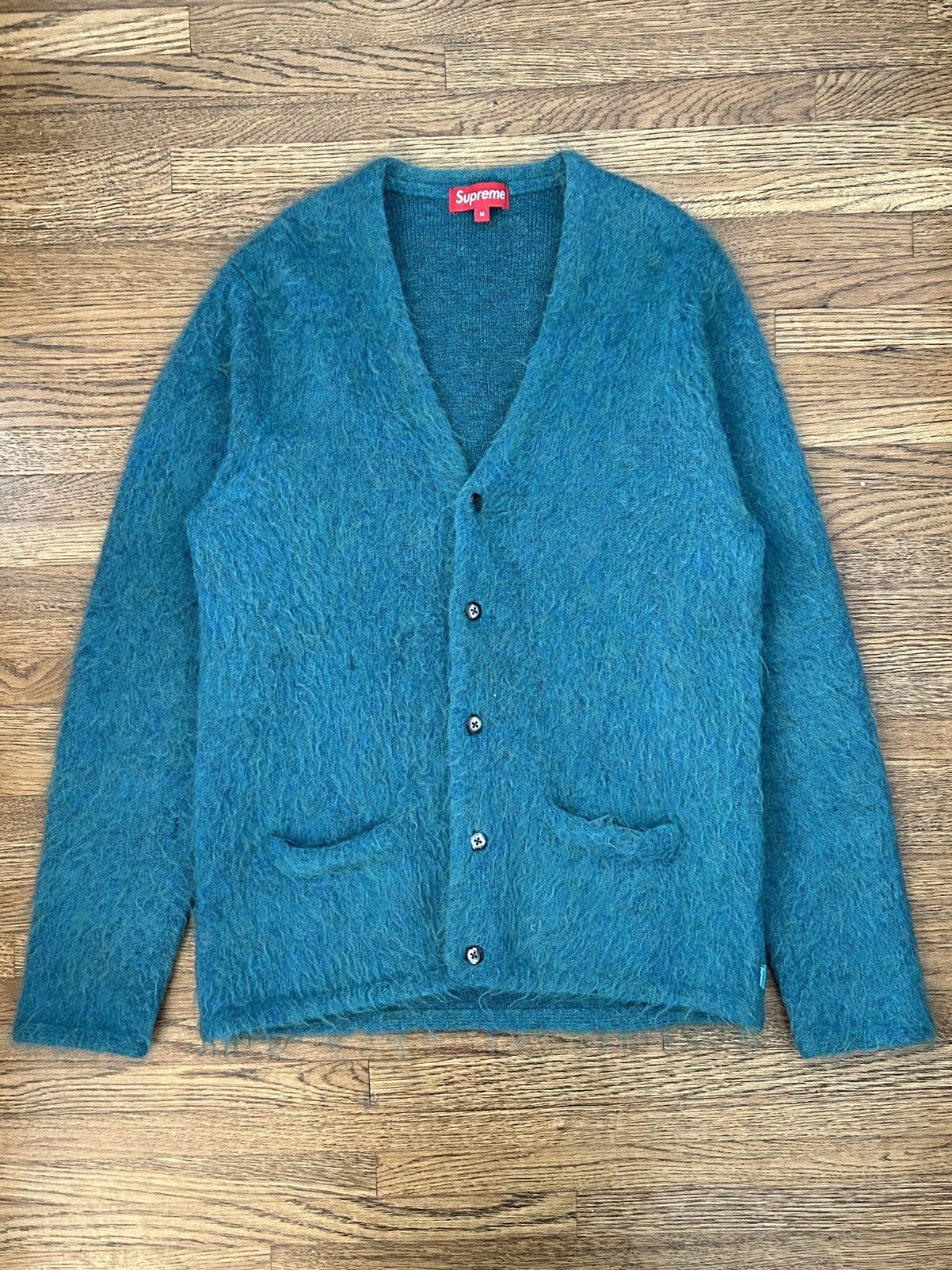 Supreme Supreme FW15 Teal Heather Mohair Cardigan | Grailed