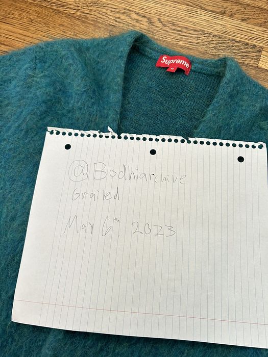 Supreme Supreme FW15 Teal Heather Mohair Cardigan | Grailed