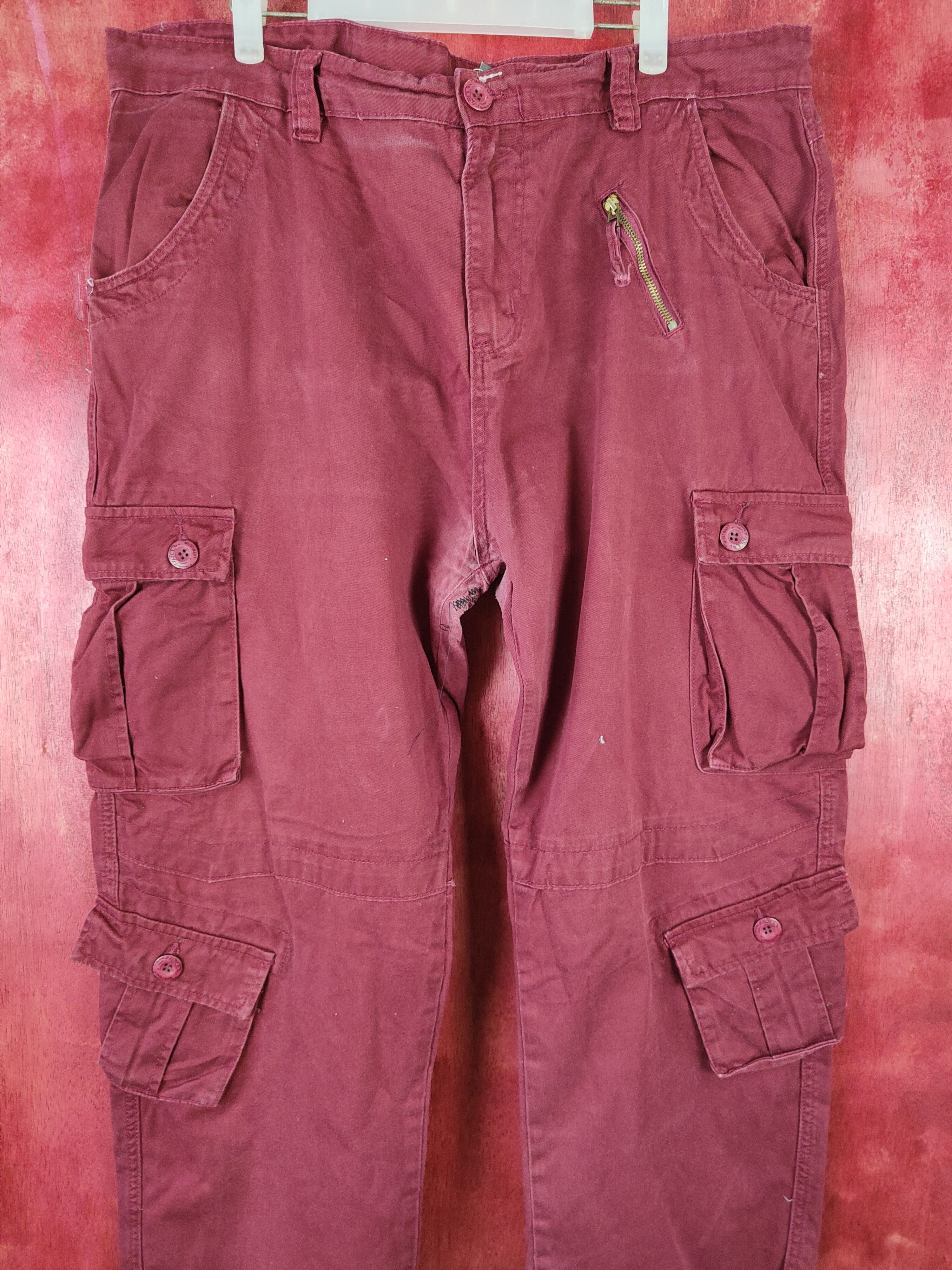 Japanese Brand × Seditionaries Must Way Maroon multi pocket tactical pant #4673 Size US 41 - 2 Thumbnail