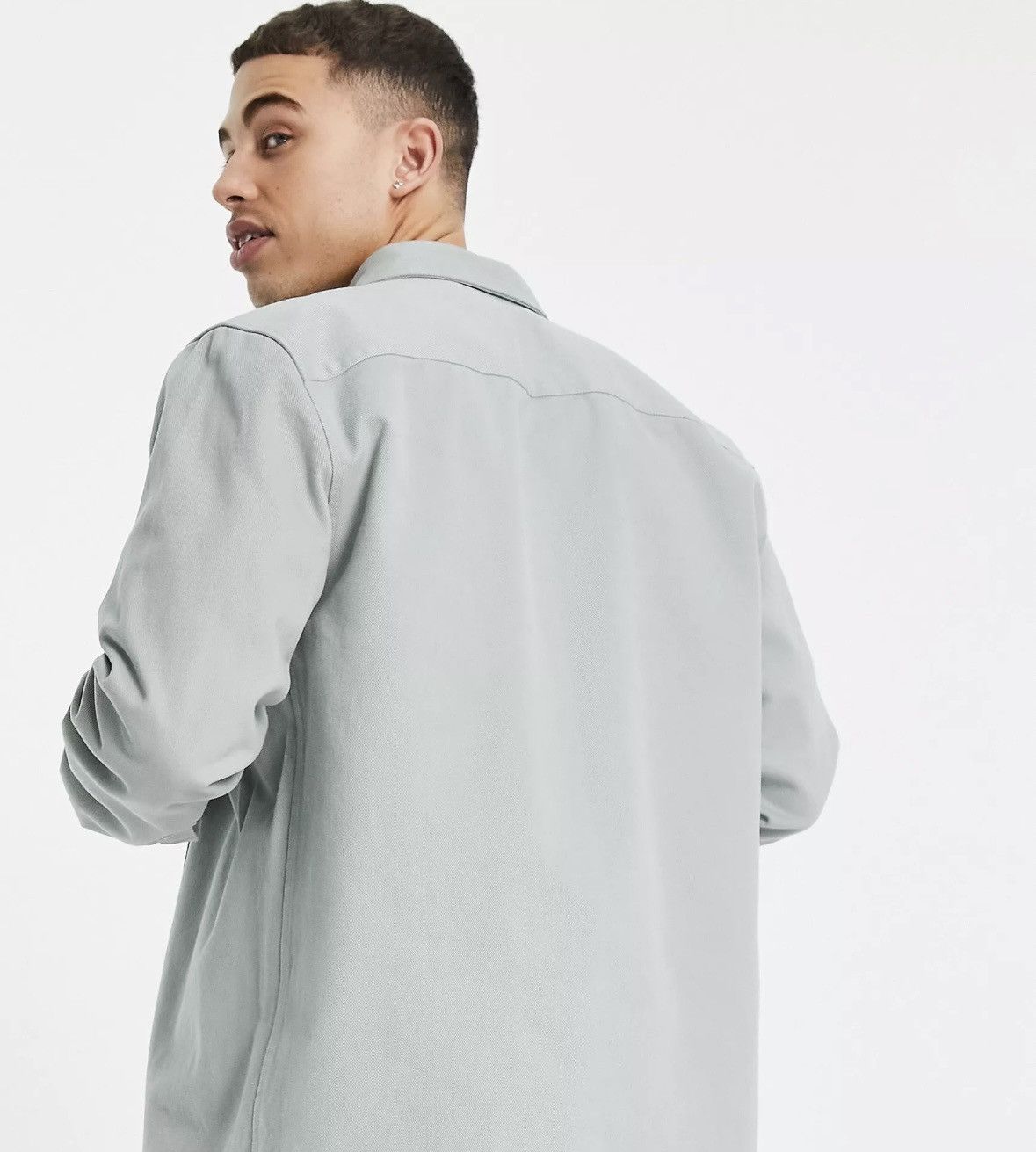 Asos Asos Cotton Shacket Light Jacket in Grey L Size US L / EU 52-54 / 3 - 6 Thumbnail
