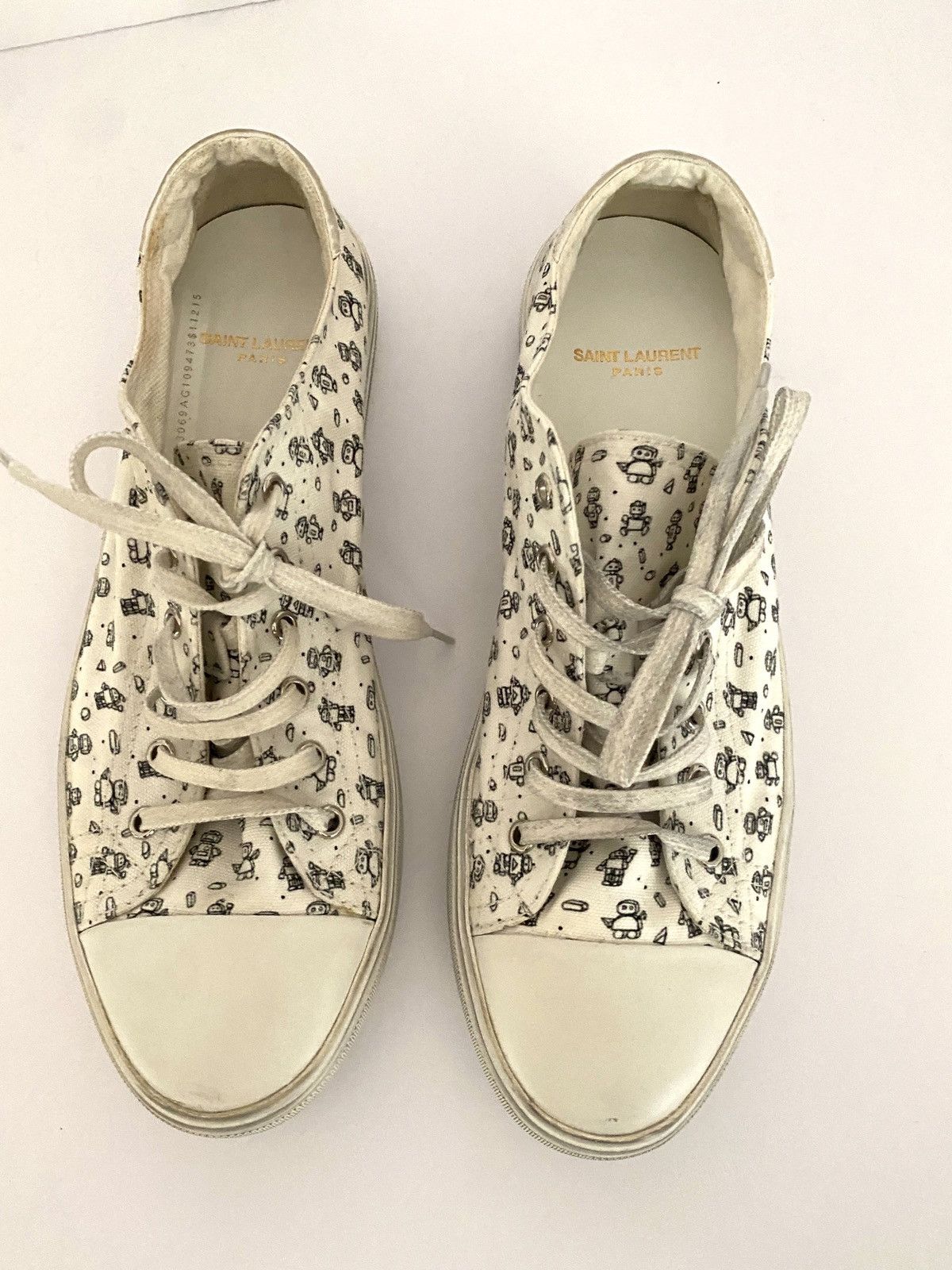 Saint Laurent Paris Bedford Low Tops with Robots size 41.5 NIB Size US 8.5 / EU 41-42 - 4 Thumbnail