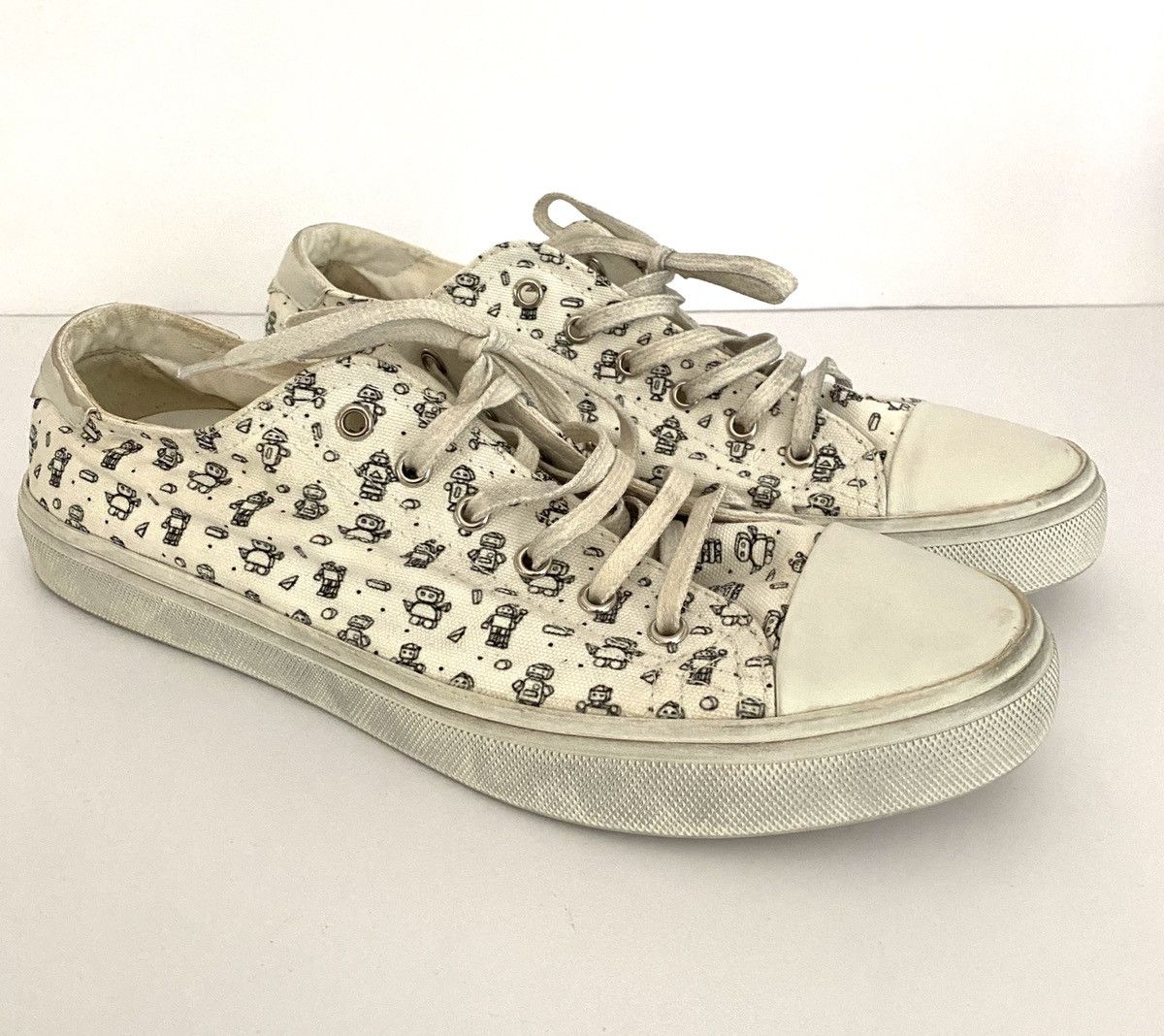 Saint Laurent Paris Bedford Low Tops with Robots size 41.5 NIB Size US 8.5 / EU 41-42 - 5 Thumbnail