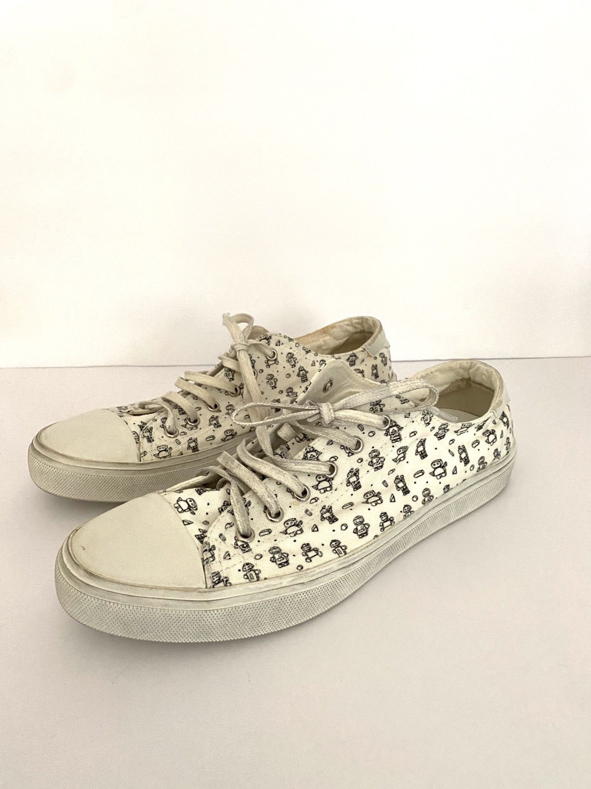 Saint Laurent Paris Bedford Low Tops with Robots size 41.5 NIB Size US 8.5 / EU 41-42 - 2 Thumbnail