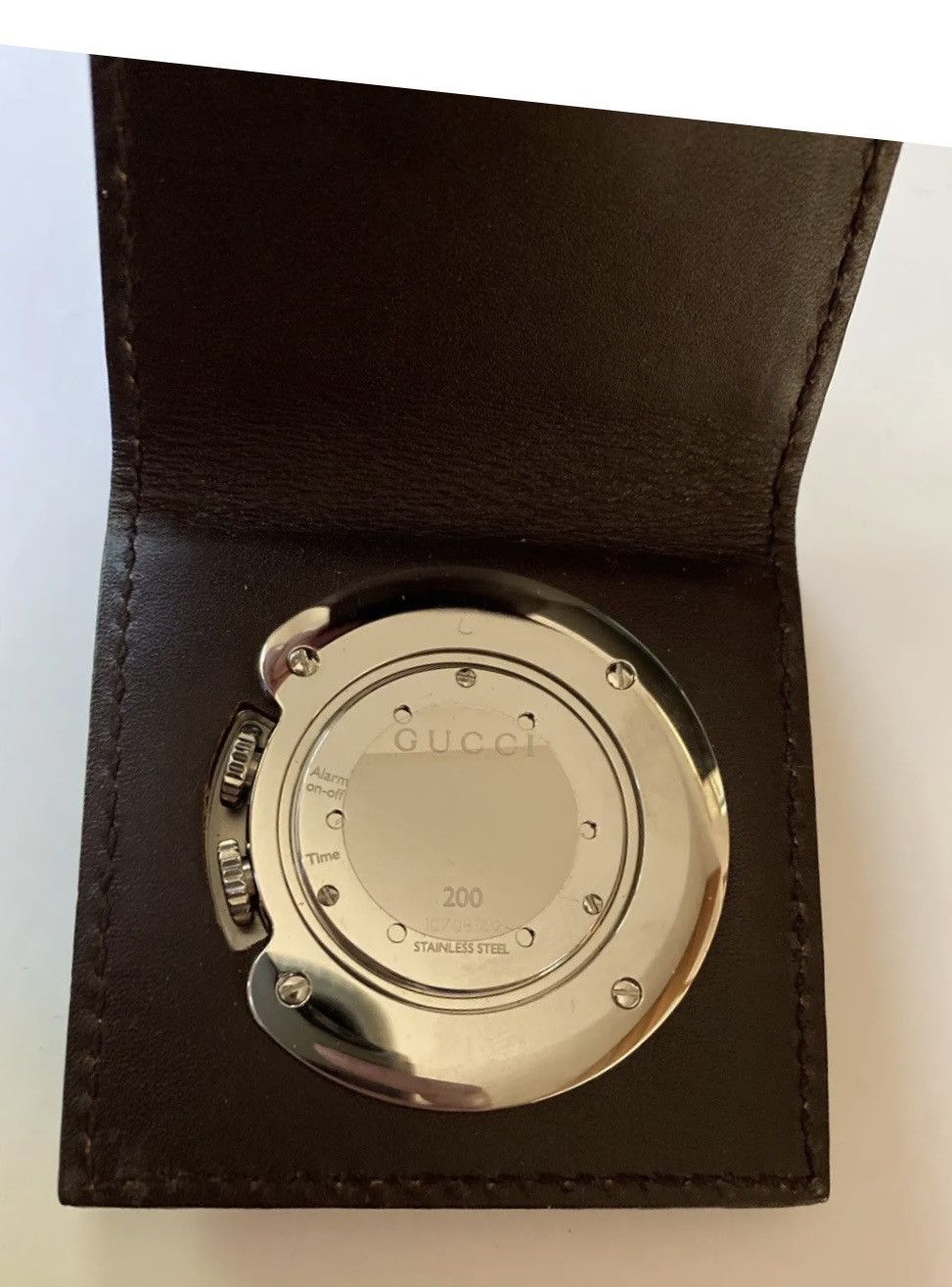 Gucci Gucci GG Leather Travel Alarm Clock NIB Size ONE SIZE - 3 Thumbnail