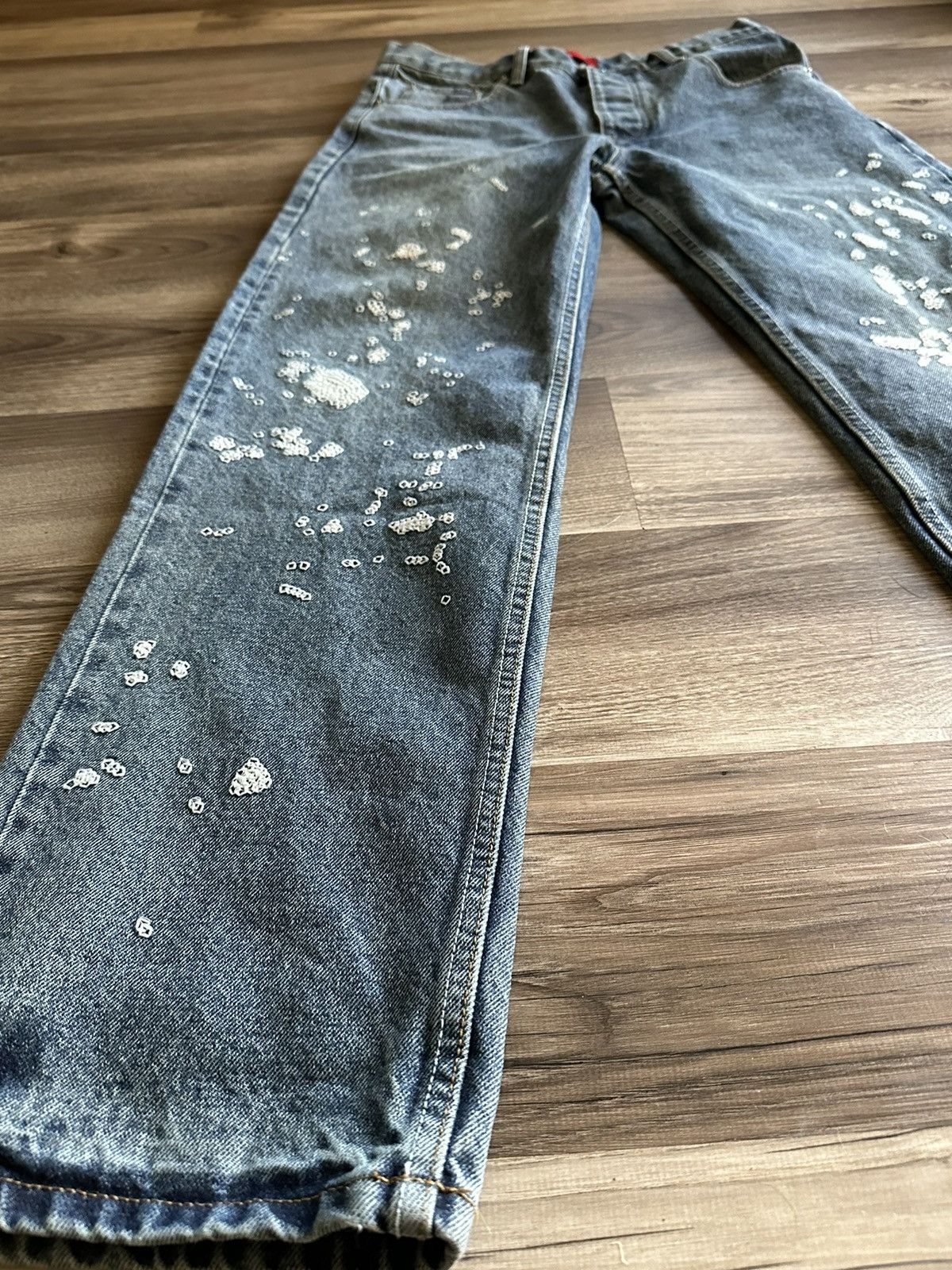 Fugazi Fugazi LA Chain Paint Splatter Jeans Dark Washed size 30 Size US 30 / EU 46 - 2 Thumbnail
