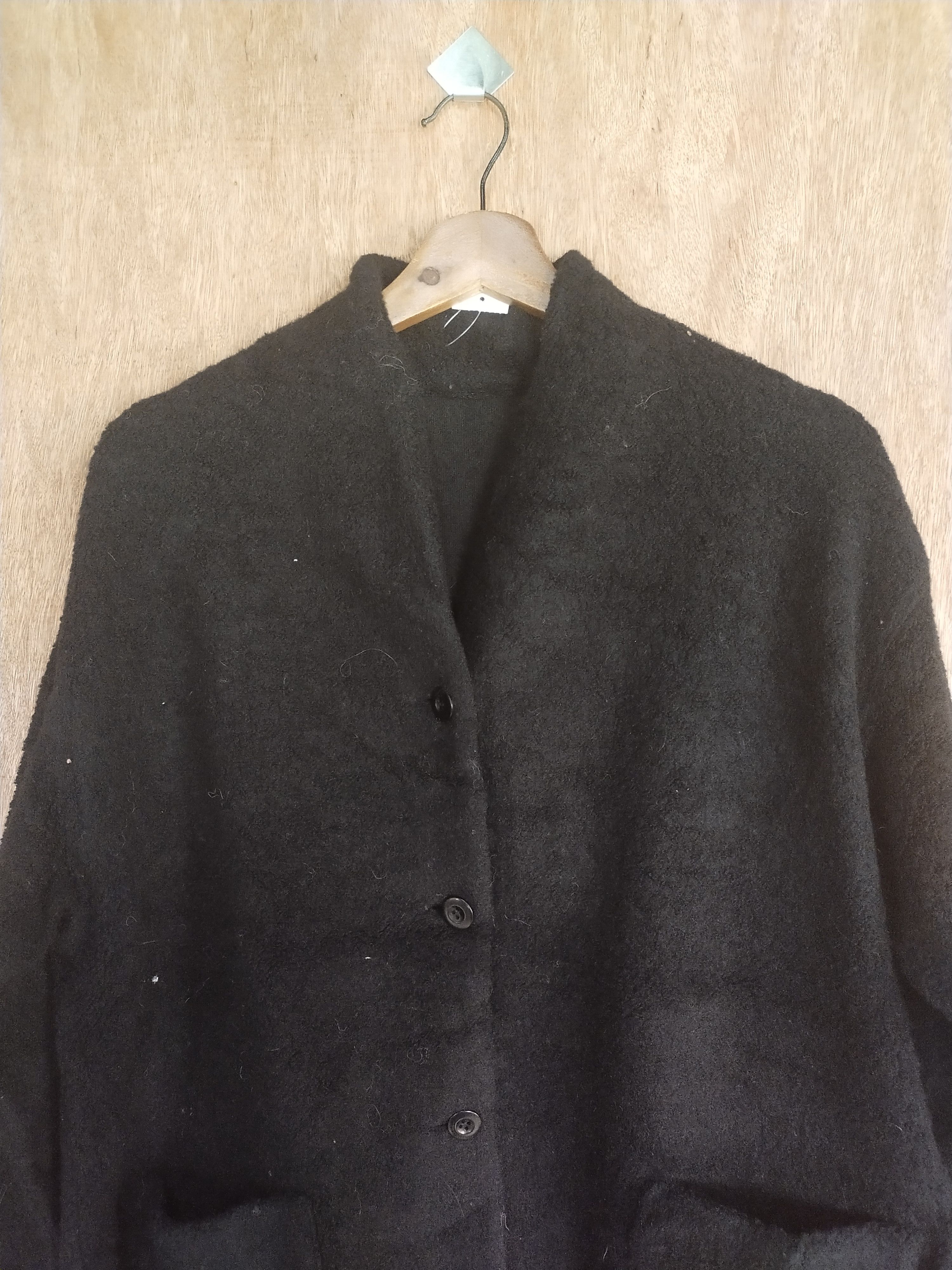 Homespun Knitwear × Japanese Brand Les Deux Magots black knitwear jacket cardigan #S013 Size US L / EU 52-54 / 3 - 2 Thumbnail