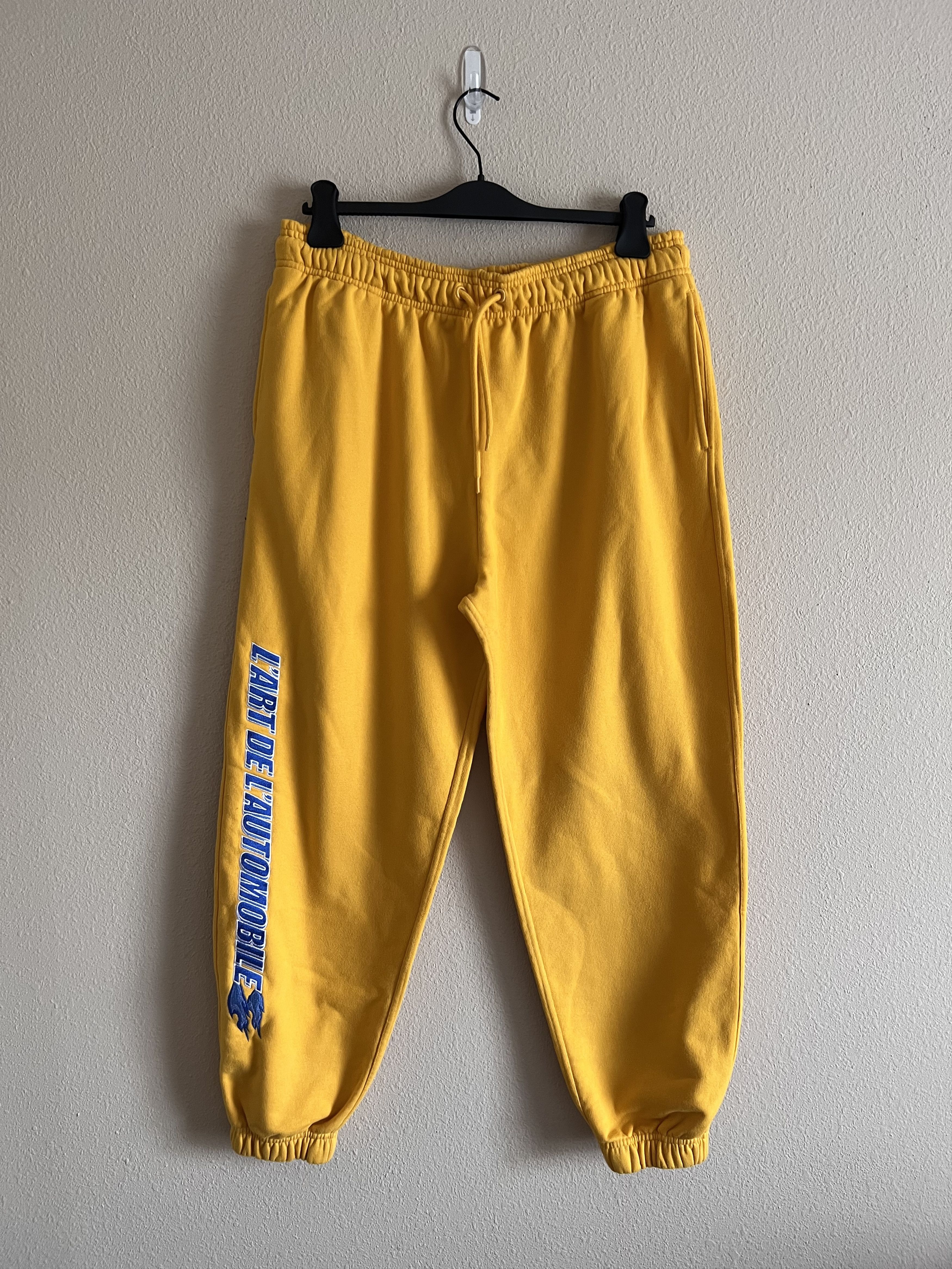 image of Kar L'art De L'automobile Exhaust Logo Sweatpants In Yellow, Men's (Size 34)