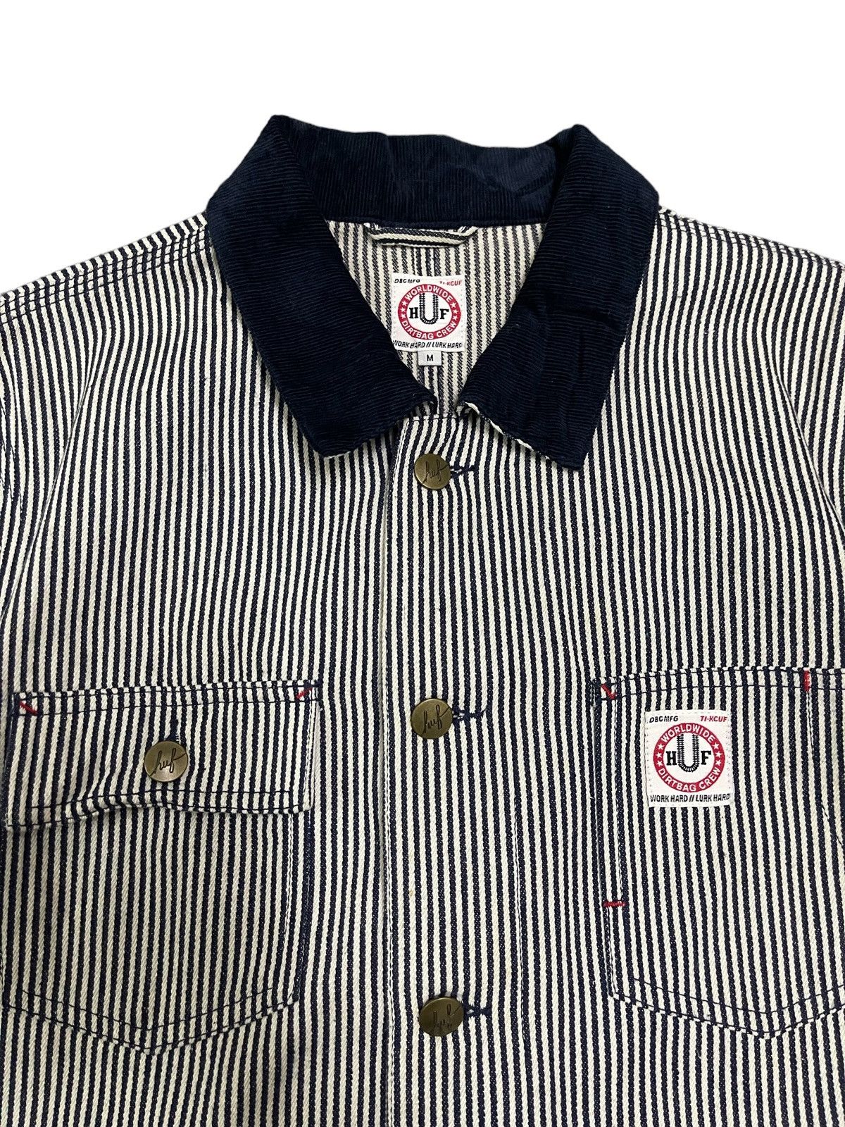 Huf Vintage Huf Stripe Workwear Style Jacket Size US M / EU 48-50 / 2 - 6 Thumbnail