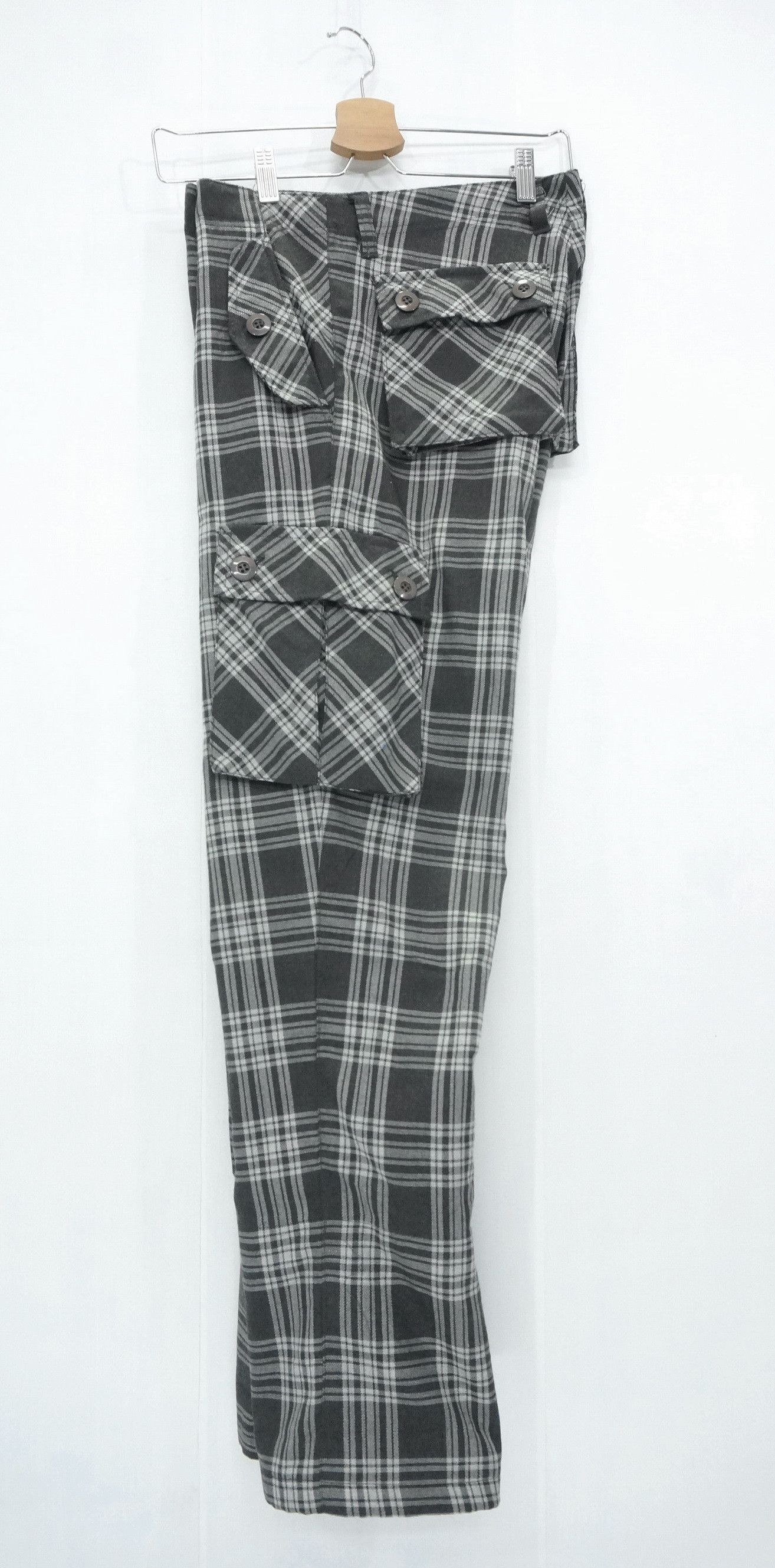Japanese Brand Dope SUGGESTION Plaid Tartan Long Harem Drop Crotch Cargo Size US 31 - 3 Thumbnail