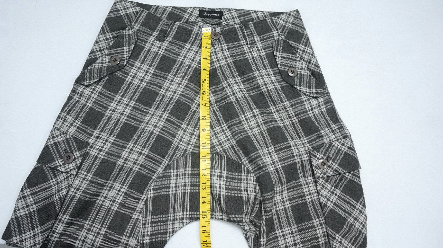 Japanese Brand Dope SUGGESTION Plaid Tartan Long Harem Drop Crotch Cargo Size US 31 - 11 Thumbnail