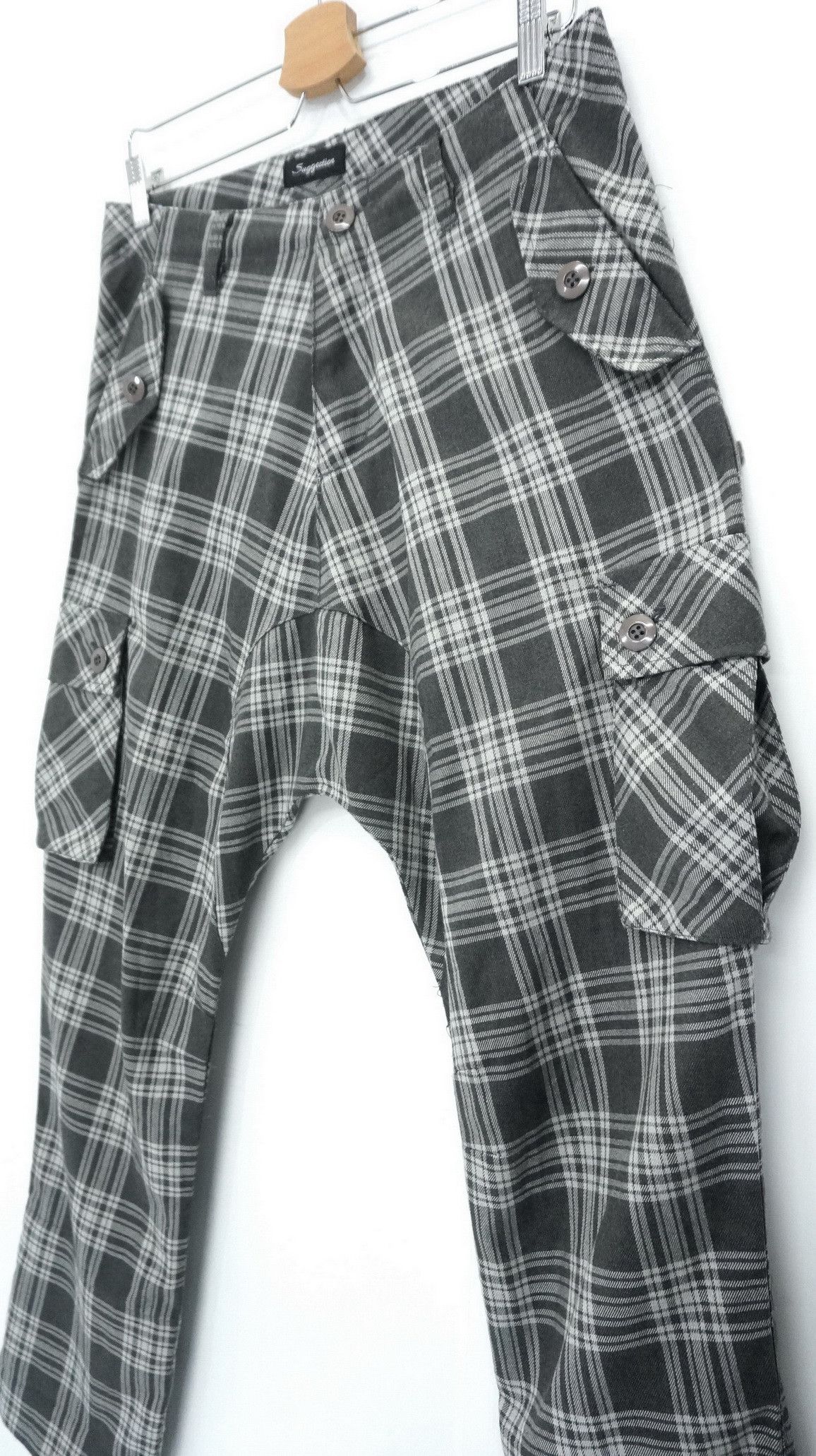 Japanese Brand Dope SUGGESTION Plaid Tartan Long Harem Drop Crotch Cargo Size US 31 - 17 Thumbnail