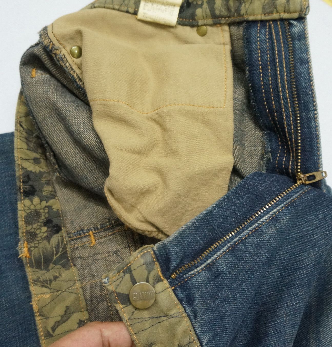 Japanese Brand Rare Vtg 🔥 Japan GLAMDY Shortrise Quilted Slim Worn Denim Size US 30 / EU 46 - 16 Thumbnail