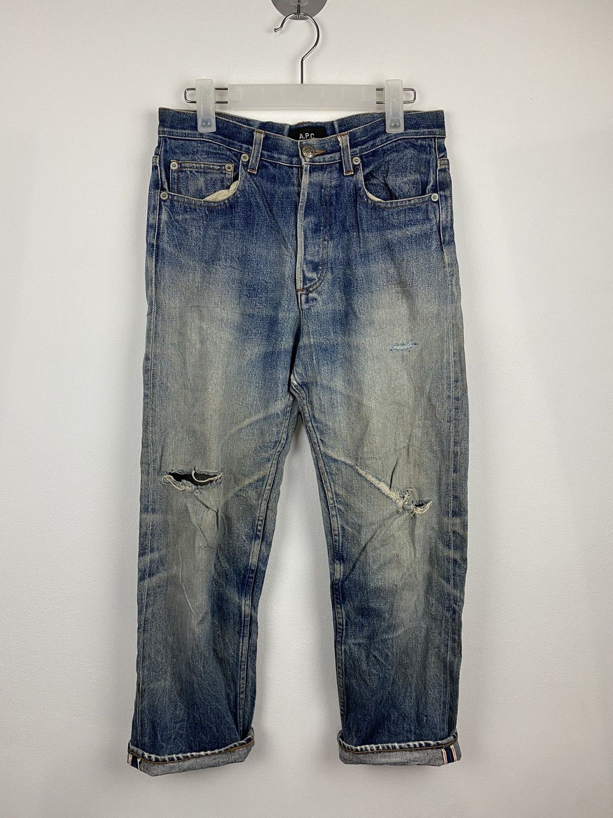 A.P.C. × Designer A.P.C Disstressed Selvedge Denim Pants Size US 29 - 1 Thumbnail