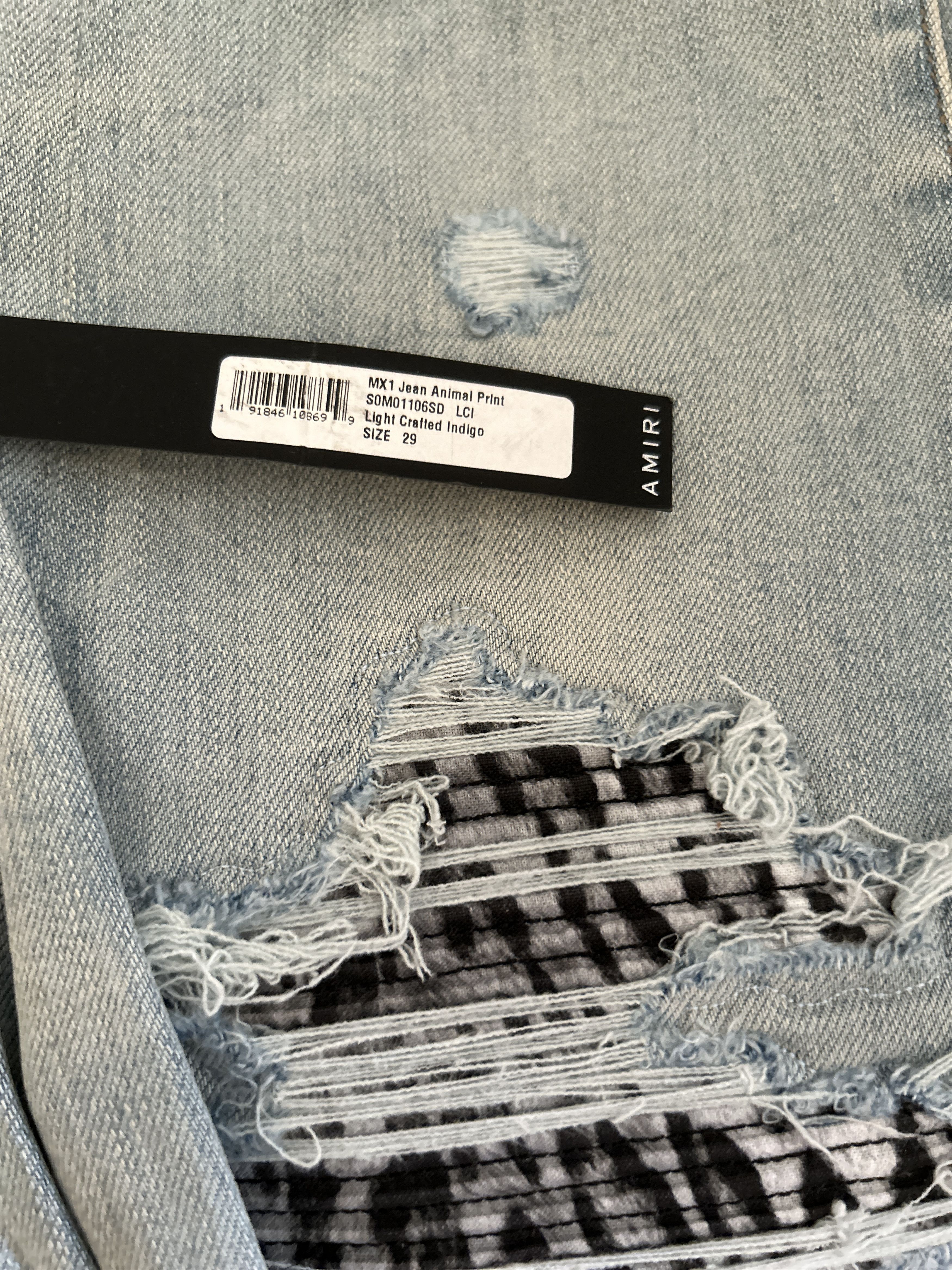 Amiri Amiri MX1 zebra animal print patch jeans skinny Size US 29 - 7 Thumbnail