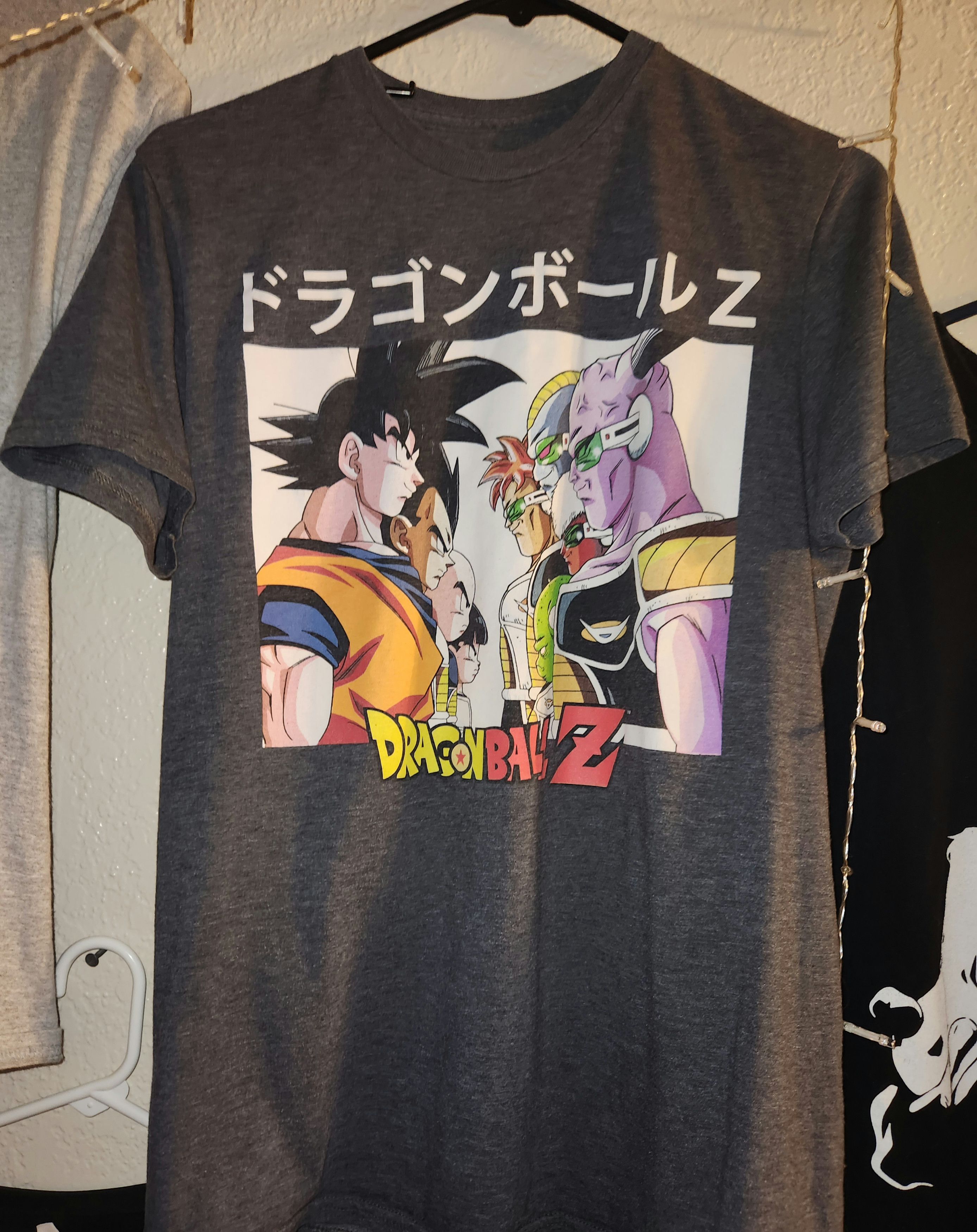 T-shirt Vintage DRAGON BALL Double Face Noir - Taille M, Col Rond, Manches Courtes, Occasion TB état