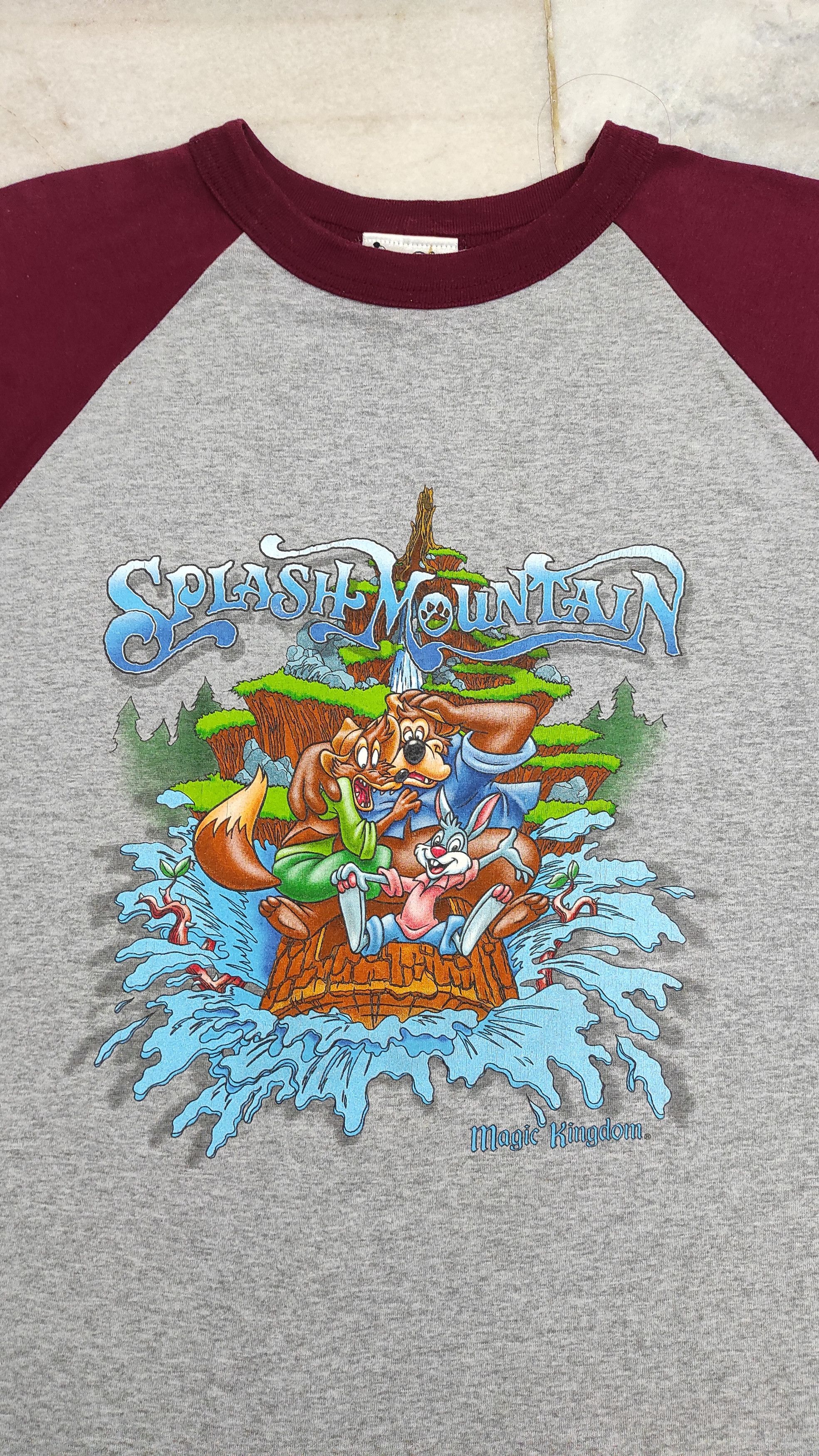 Disney 90s Walt Disney World Splash Mountain 3/4 length sleeve tee Size US XL / EU 56 / 4 - 6 Thumbnail