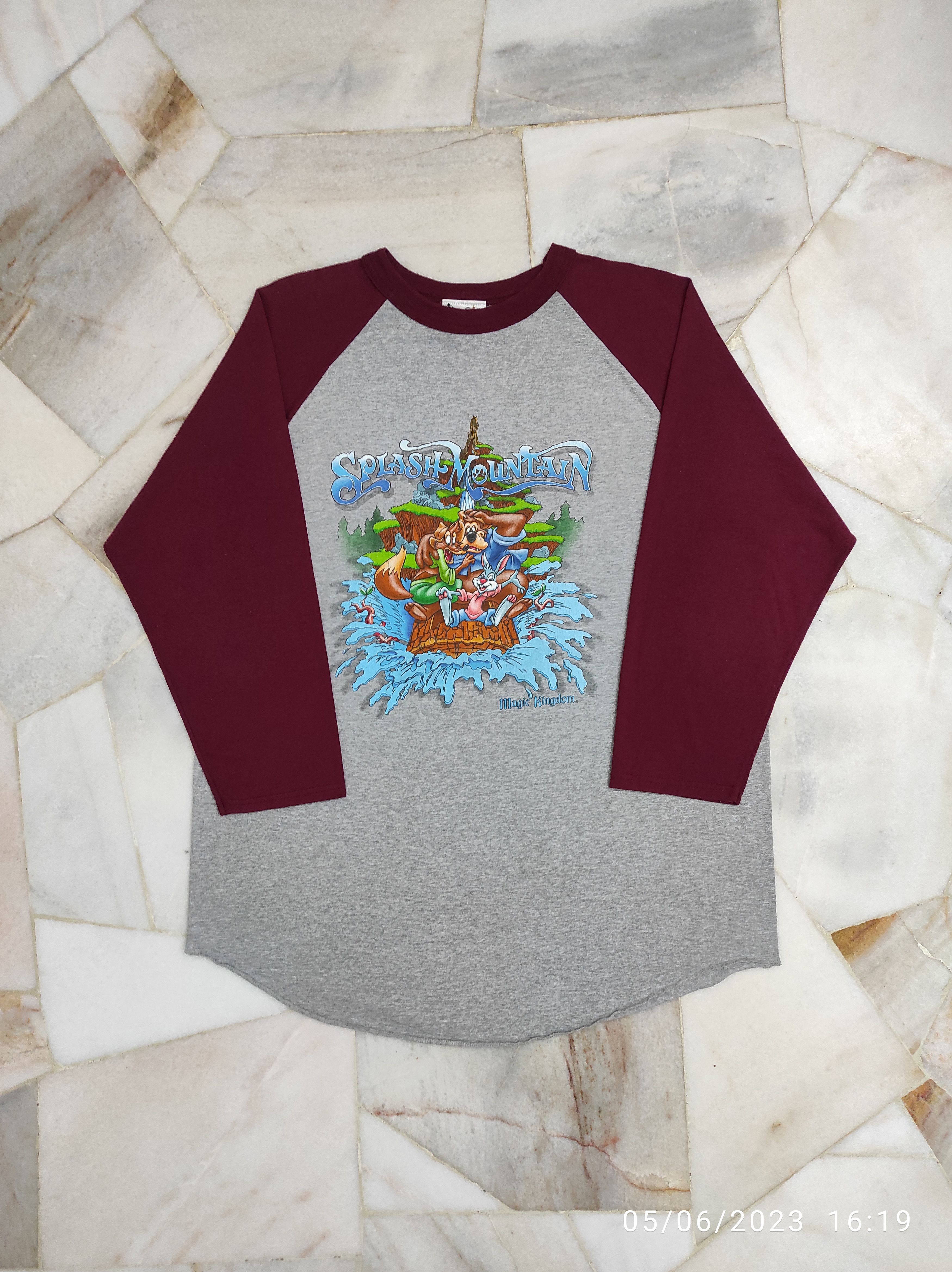 Disney 90s Walt Disney World Splash Mountain 3/4 length sleeve tee Size US XL / EU 56 / 4 - 8 Thumbnail