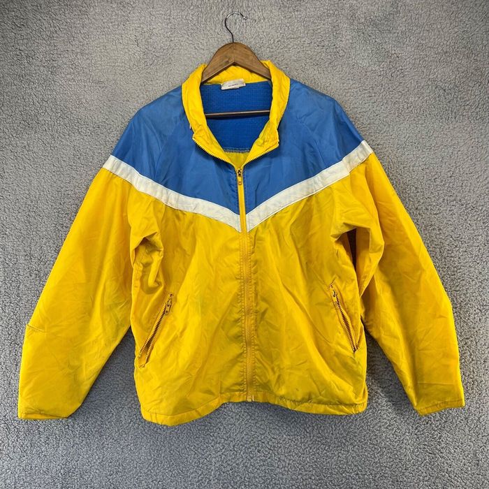 Nike Vintage 80s Nike Windbreaker Jacket Mens Extra Large Yellow Blue