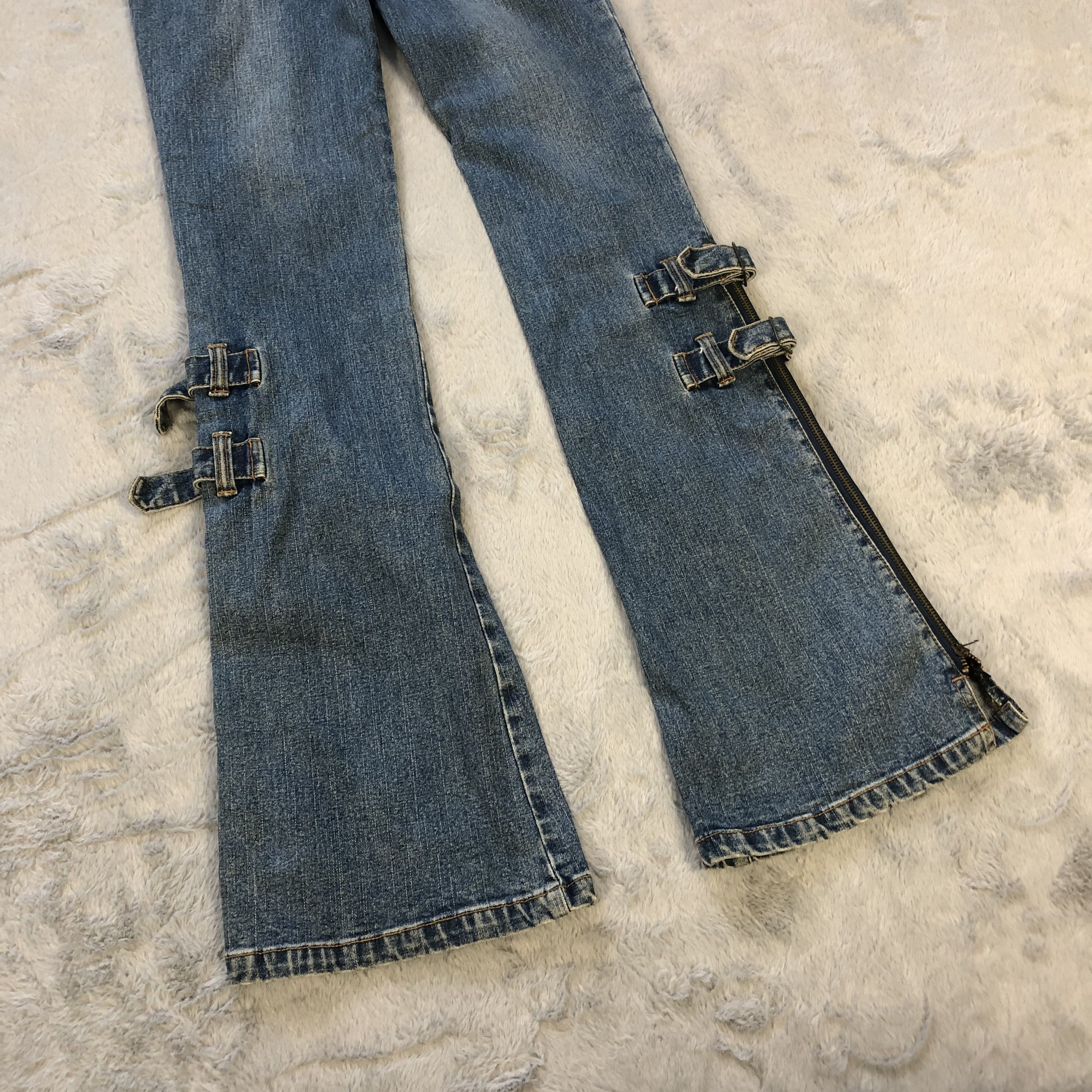 Japanese Brand FLARE🔥 BONDAGE PBM JEANS PANTS #5978-216 Size 26" / US 2 / IT 38 - 15 Thumbnail