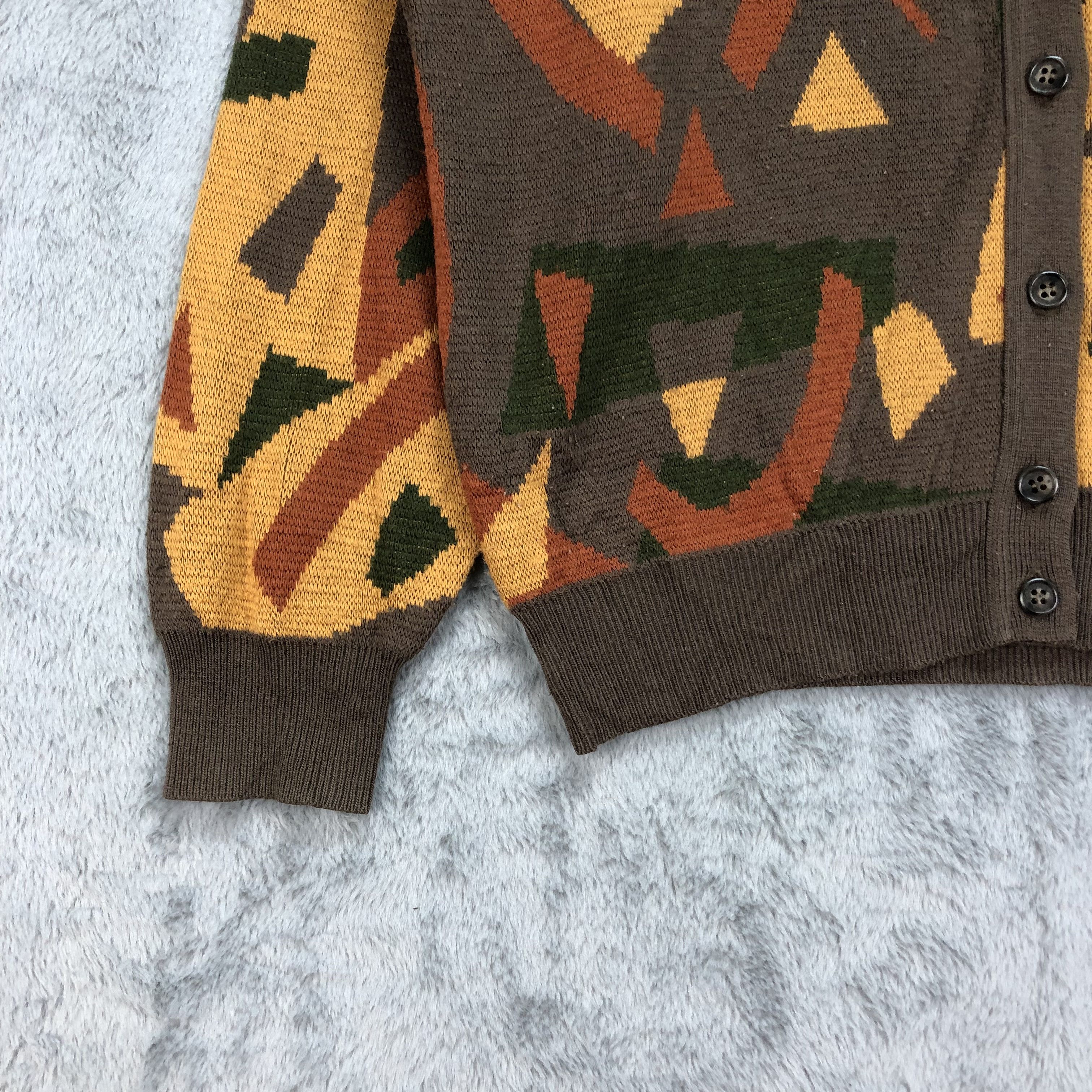 Japanese Brand ENIEME Graphic Printed Designs Knit Cardigan #4482-155 Size M / US 6-8 / IT 42-44 - 4 Thumbnail