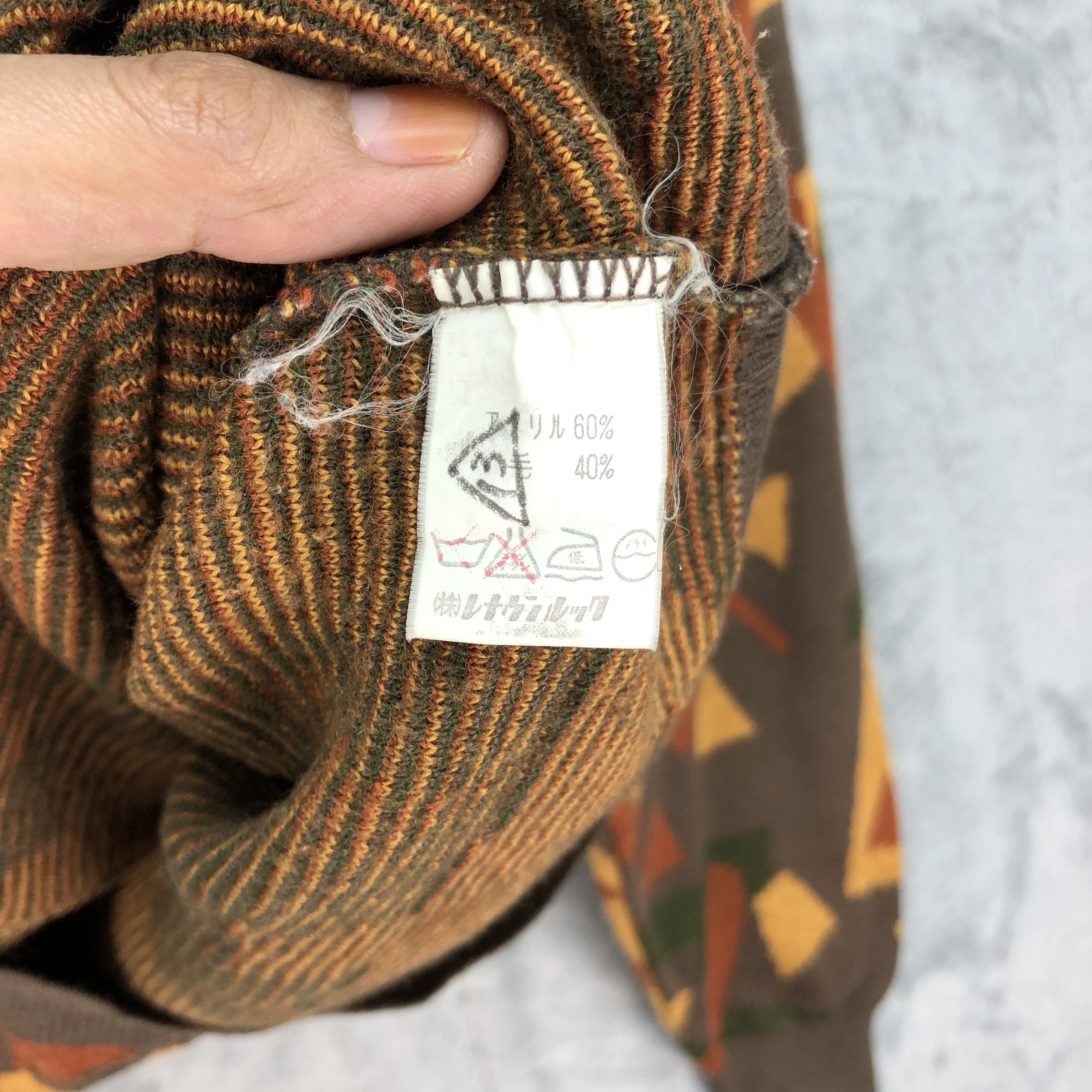 Japanese Brand ENIEME Graphic Printed Designs Knit Cardigan #4482-155 Size M / US 6-8 / IT 42-44 - 7 Thumbnail