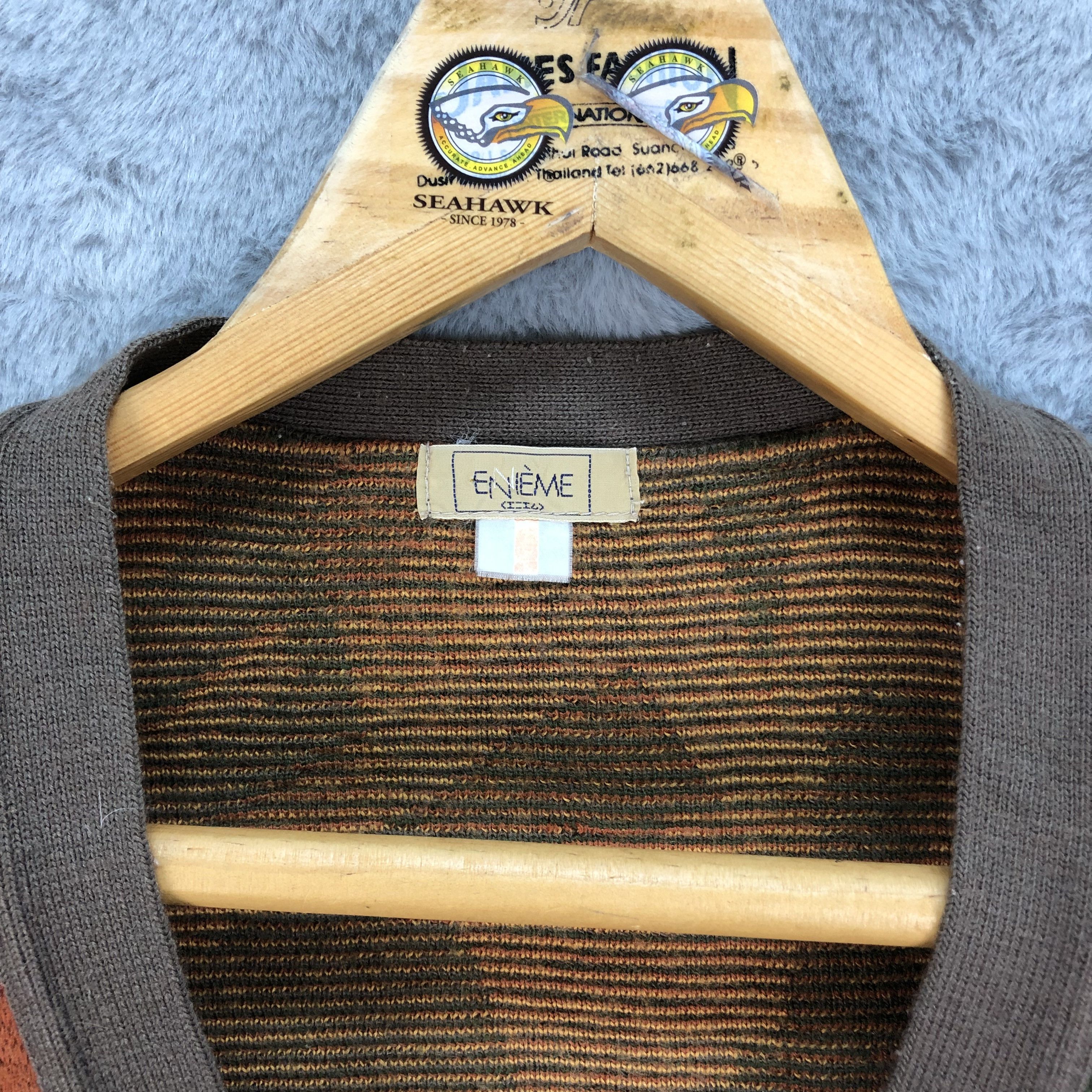 Japanese Brand ENIEME Graphic Printed Designs Knit Cardigan #4482-155 Size M / US 6-8 / IT 42-44 - 6 Thumbnail