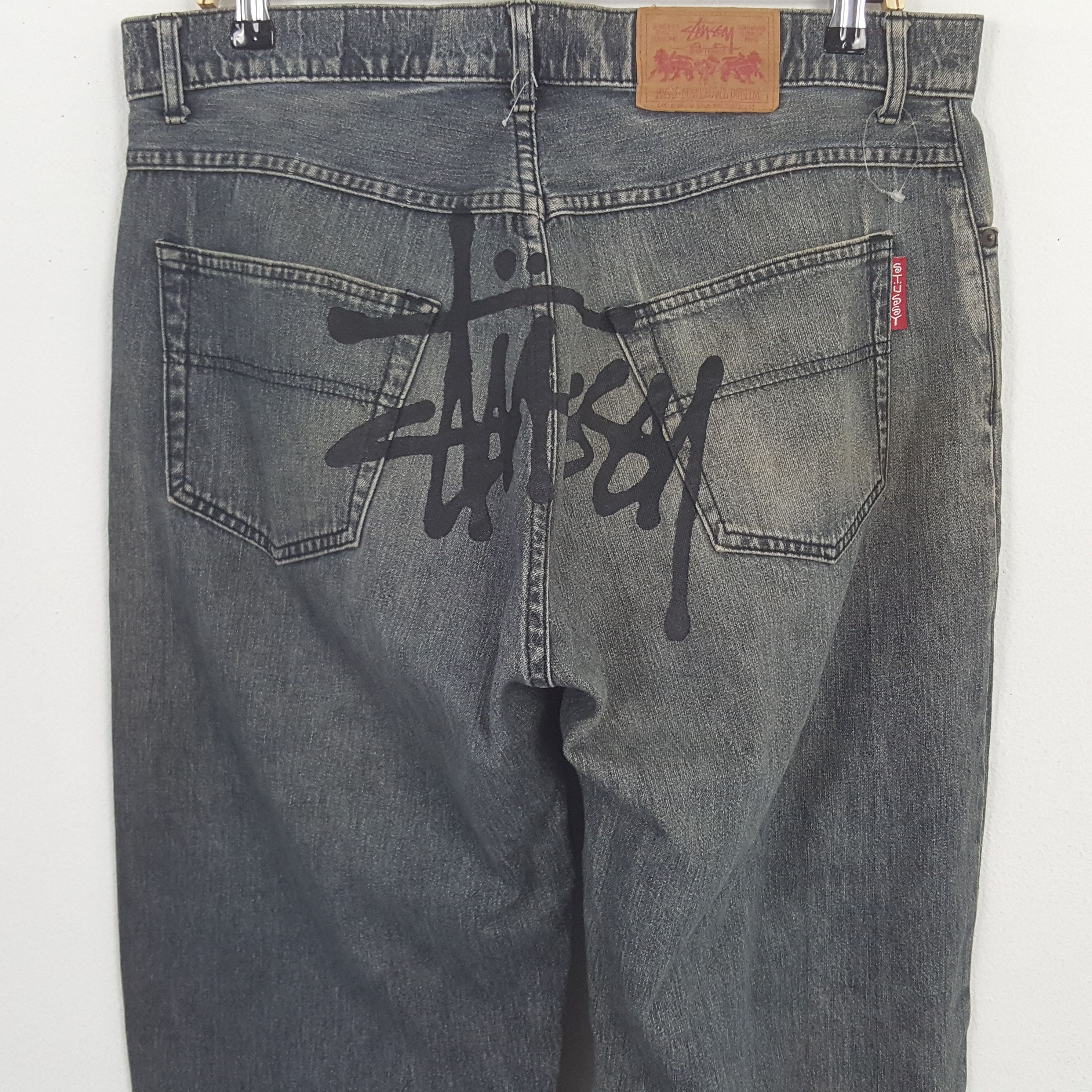Stussy Vintage Stussy Streetwear Custom Logo Style Denim Jeans Size US 35 - 2 Thumbnail