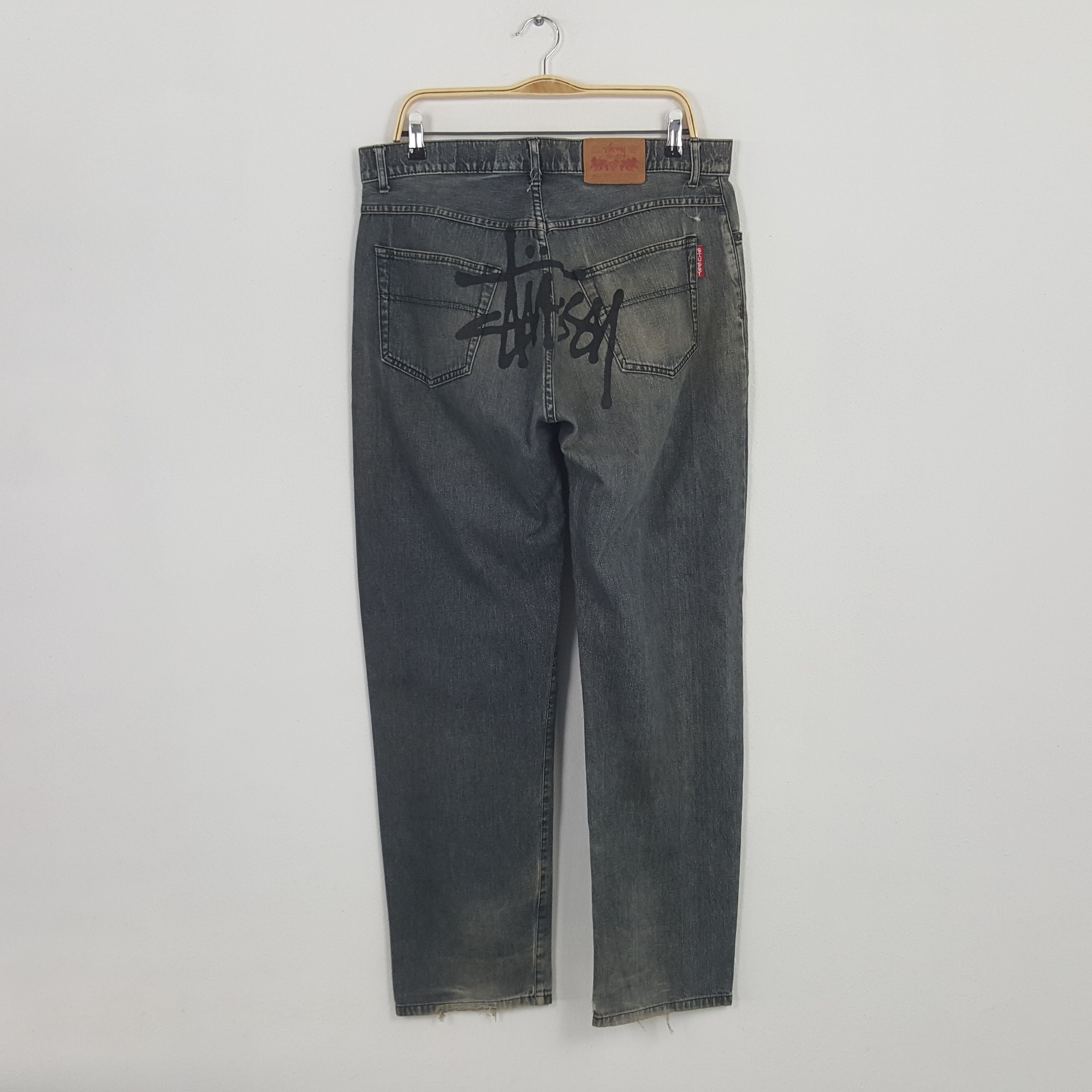 Stussy Vintage Stussy Streetwear Custom Logo Style Denim Jeans Size US 35 - 1 Thumbnail