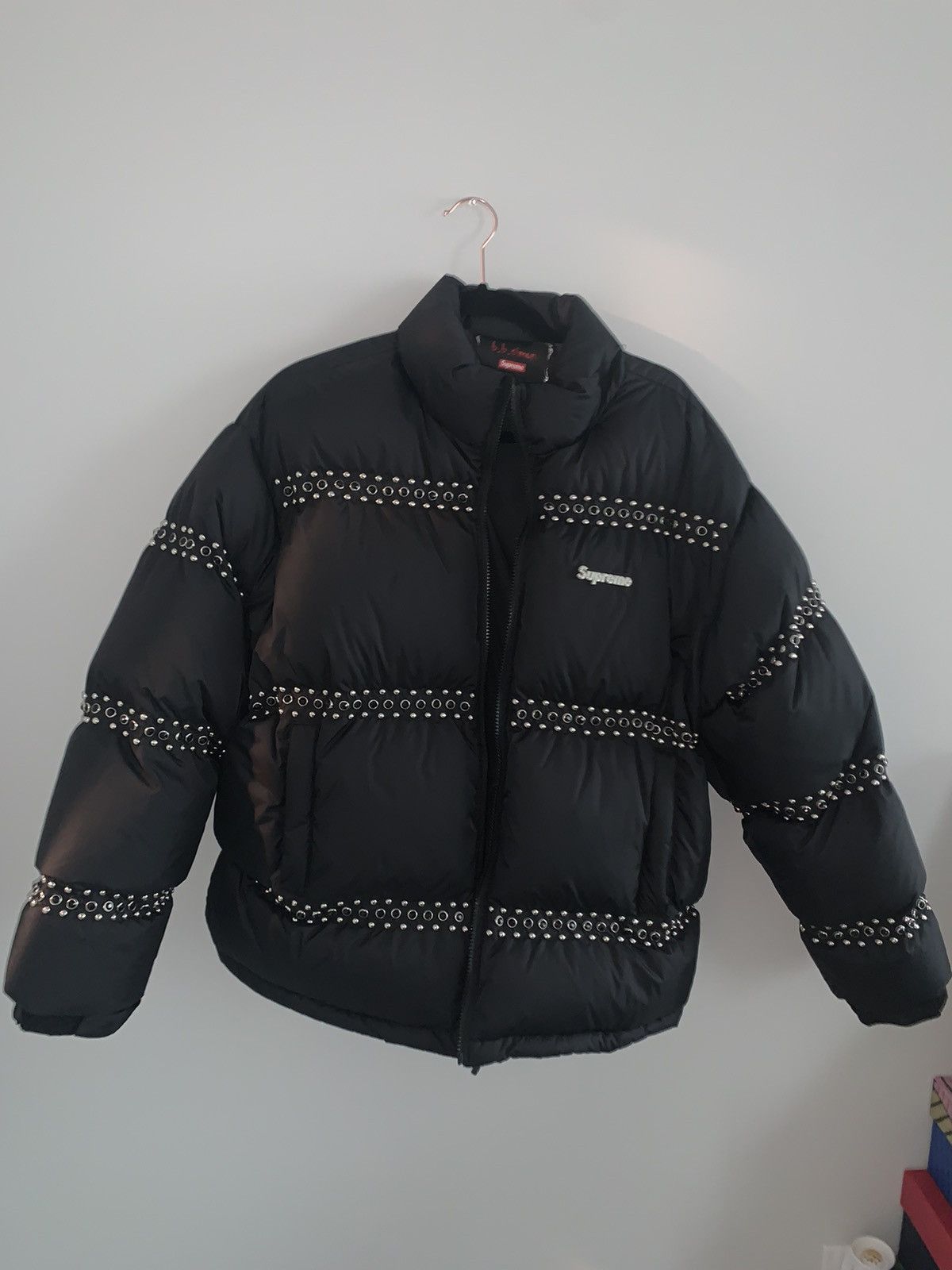 Supreme B.B. Simon Studded Puffer Jacket Black