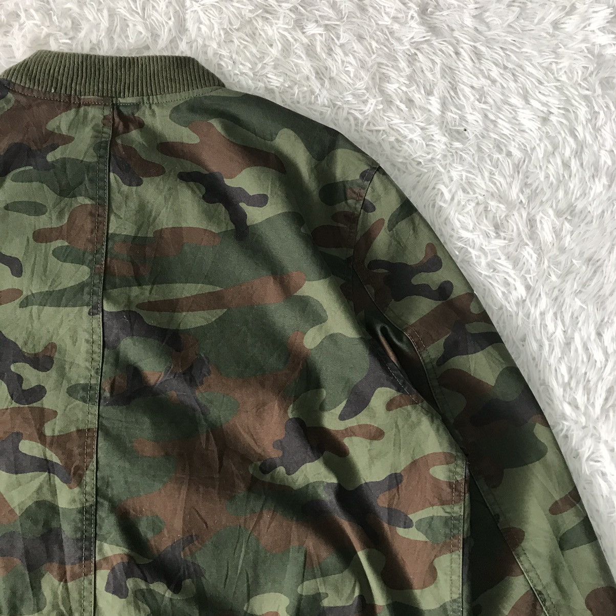 Gap Vtg Camo Printed Gap Bomber Jacket Zip Ideal Size US L / EU 52-54 / 3 - 11 Thumbnail