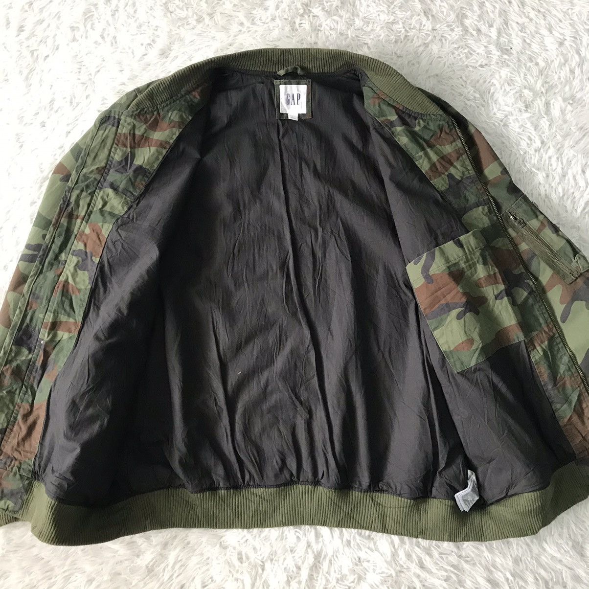 Gap Vtg Camo Printed Gap Bomber Jacket Zip Ideal Size US L / EU 52-54 / 3 - 14 Thumbnail