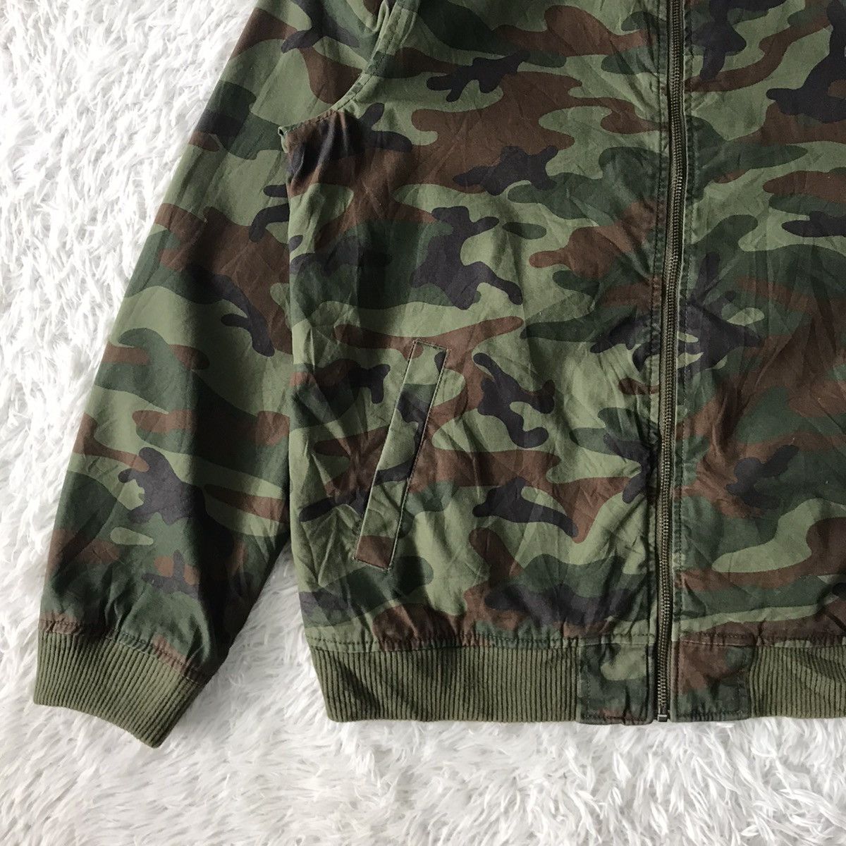 Gap Vtg Camo Printed Gap Bomber Jacket Zip Ideal Size US L / EU 52-54 / 3 - 3 Thumbnail