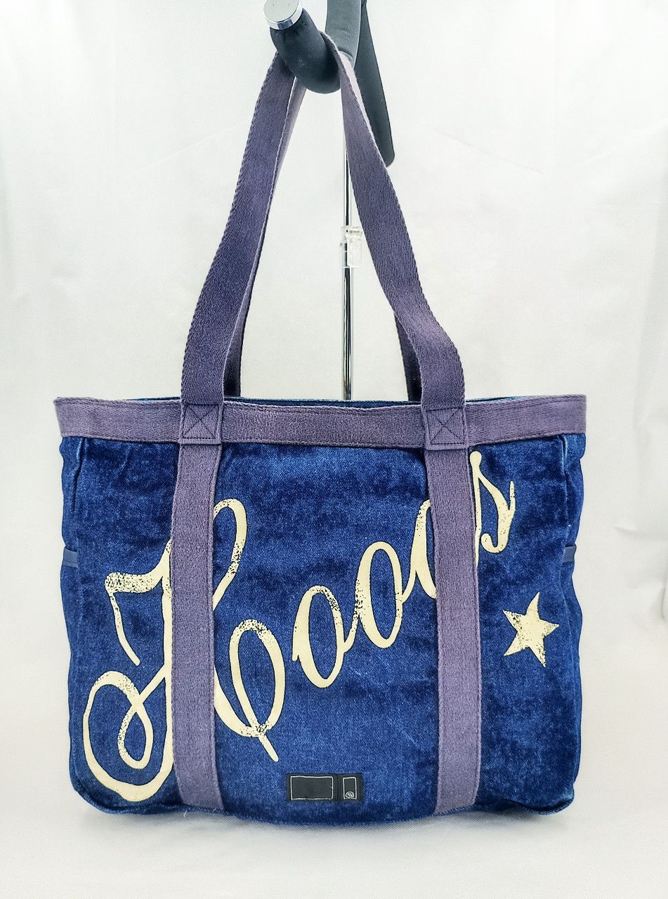 denim large zip tote bag