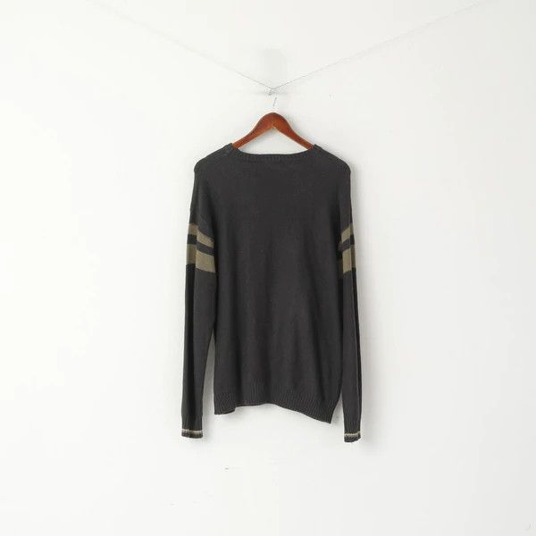 Vintage Lerros Men L Jumper Grey Cotton Crew Neck Deer vtg 0560 Size US L / EU 52-54 / 3 - 6 Thumbnail