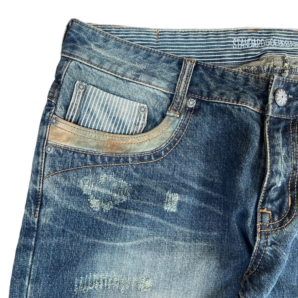 Japanese Brand Standard Of Urban Japanese Distressed Ripped Flare Jeans 34 Size US 34 / EU 50 - 7 Thumbnail