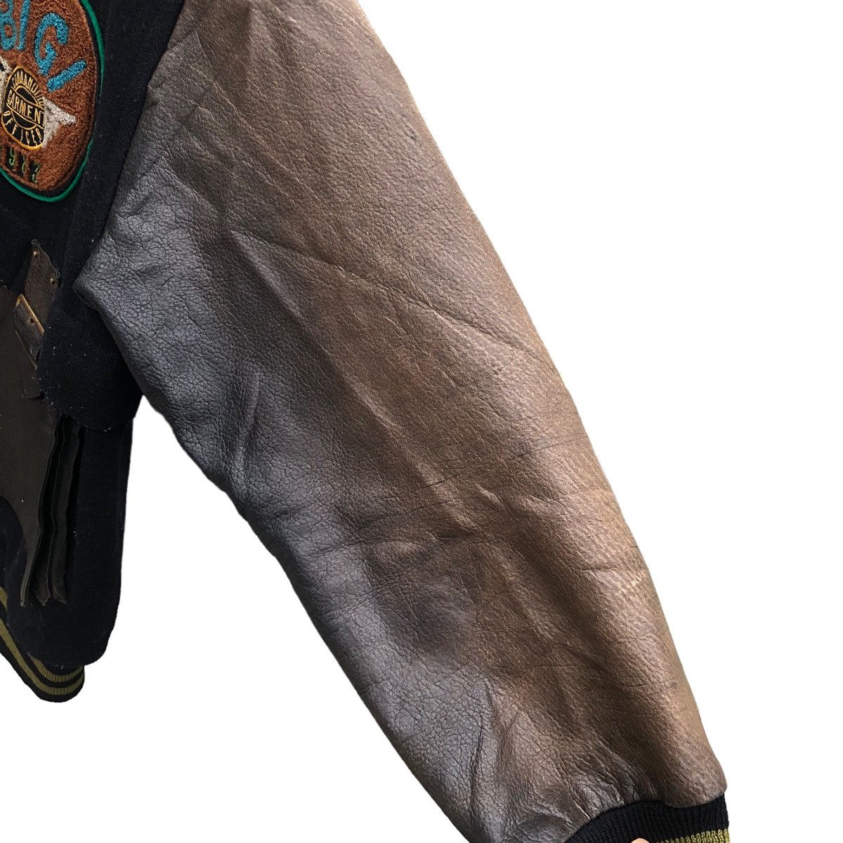 BIGI Vintage 80s Bigi Leather Military Varsity Bomber Jacket Size US M / EU 48-50 / 2 - 10 Thumbnail
