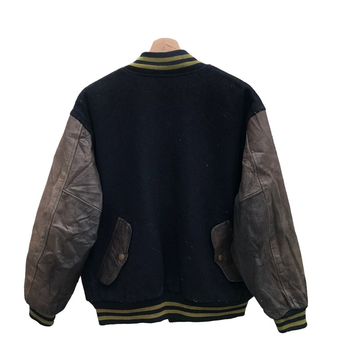 BIGI Vintage 80s Bigi Leather Military Varsity Bomber Jacket Size US M / EU 48-50 / 2 - 2 Thumbnail