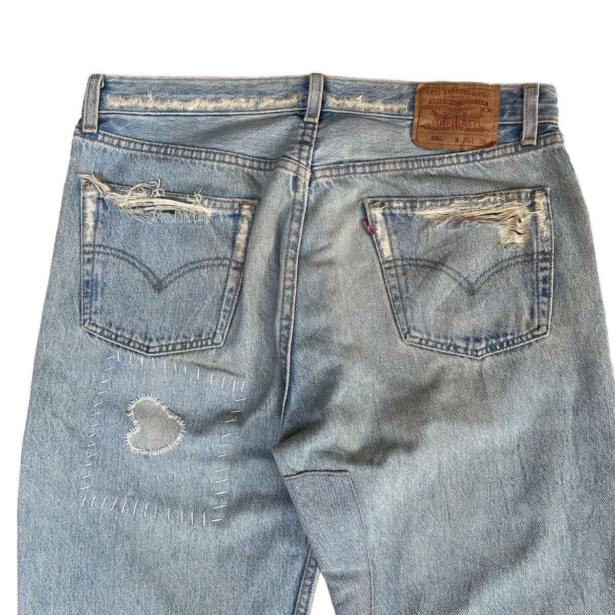 Japanese Brand Vintage 90s Levis Made In Usa Distressed Light Blue Jeans Size US 34 / EU 50 - 10 Thumbnail