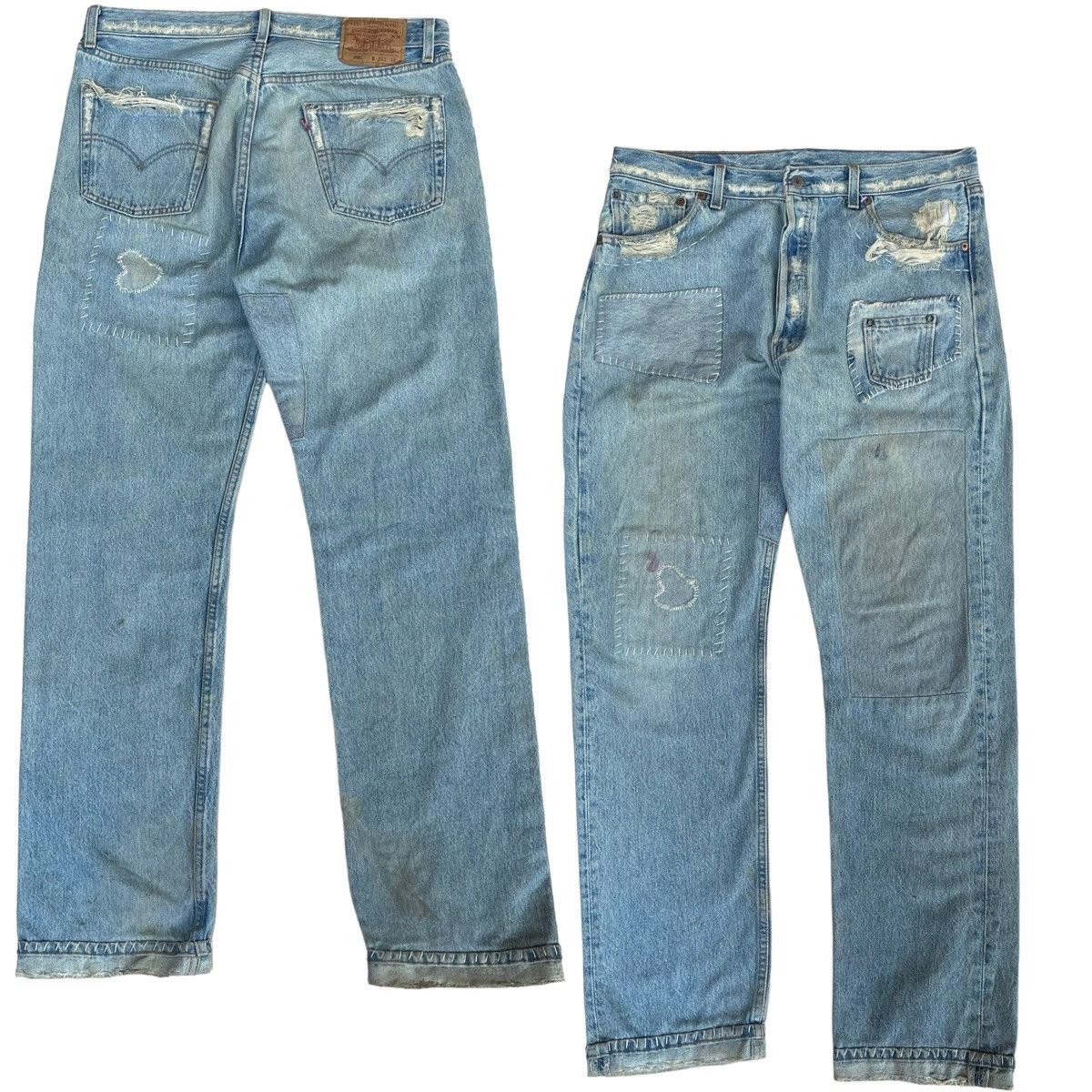 Vintage 90s Levis Made In Usa Distressed Light Blue Jeans