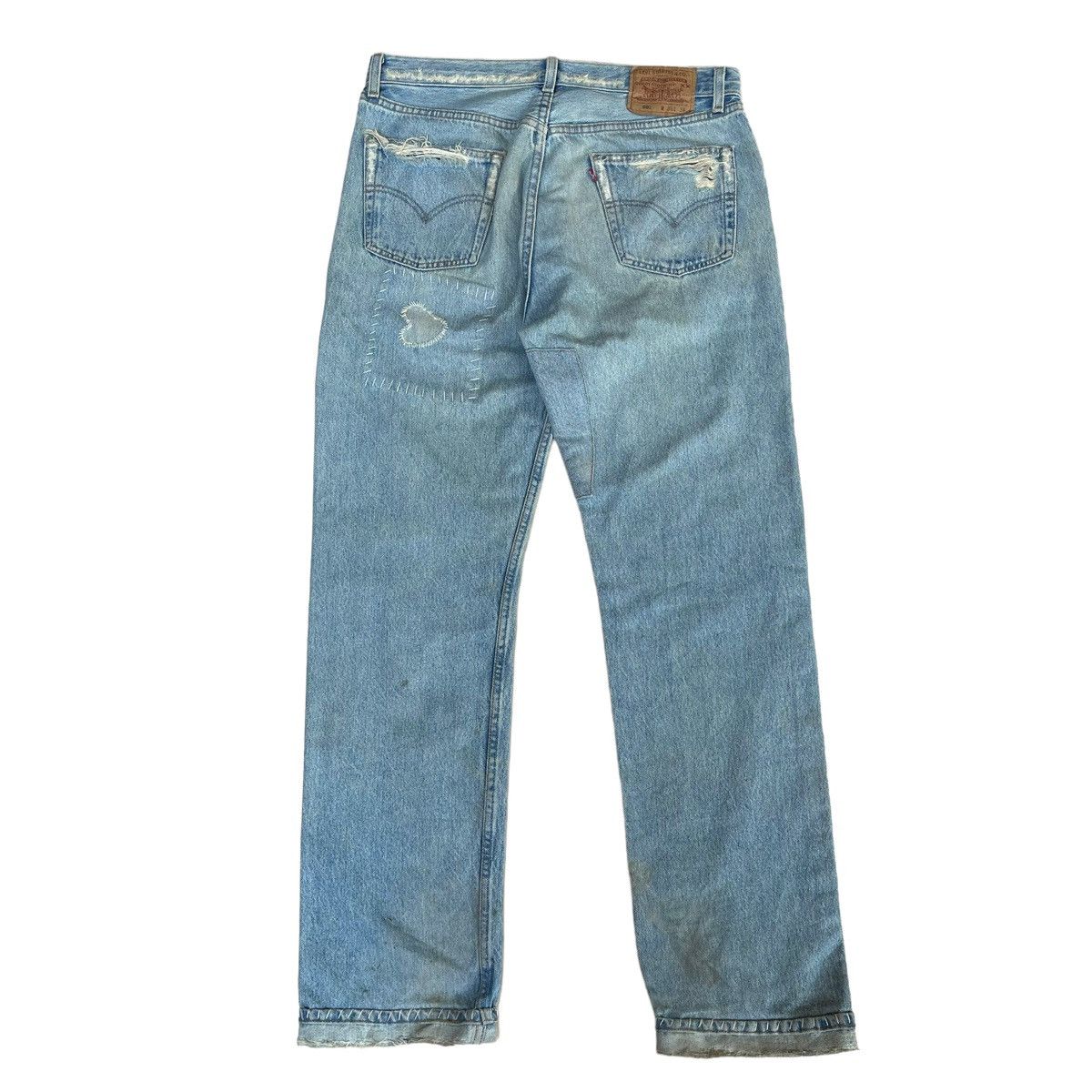 Japanese Brand Vintage 90s Levis Made In Usa Distressed Light Blue Jeans Size US 34 / EU 50 - 9 Thumbnail