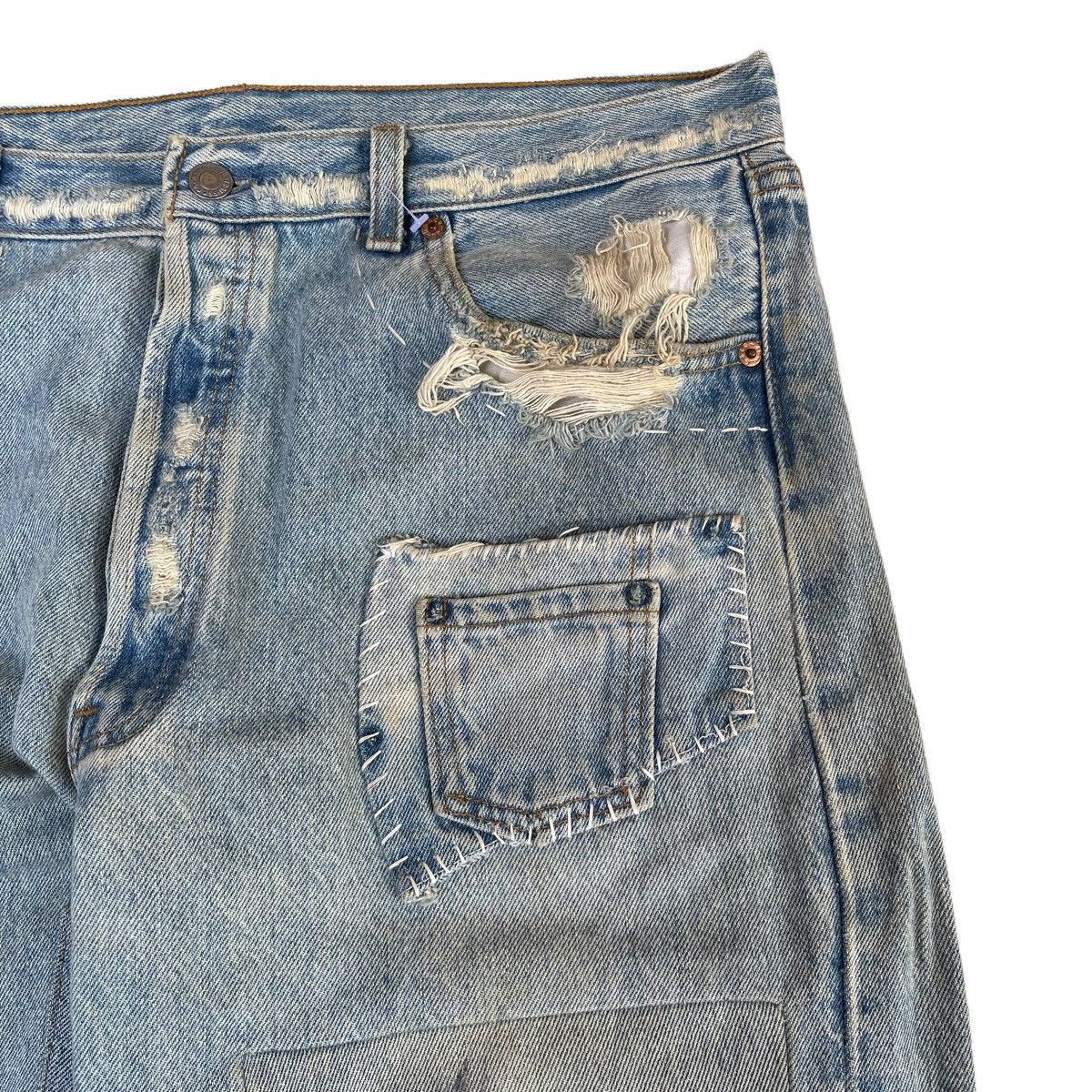 Japanese Brand Vintage 90s Levis Made In Usa Distressed Light Blue Jeans Size US 34 / EU 50 - 5 Thumbnail