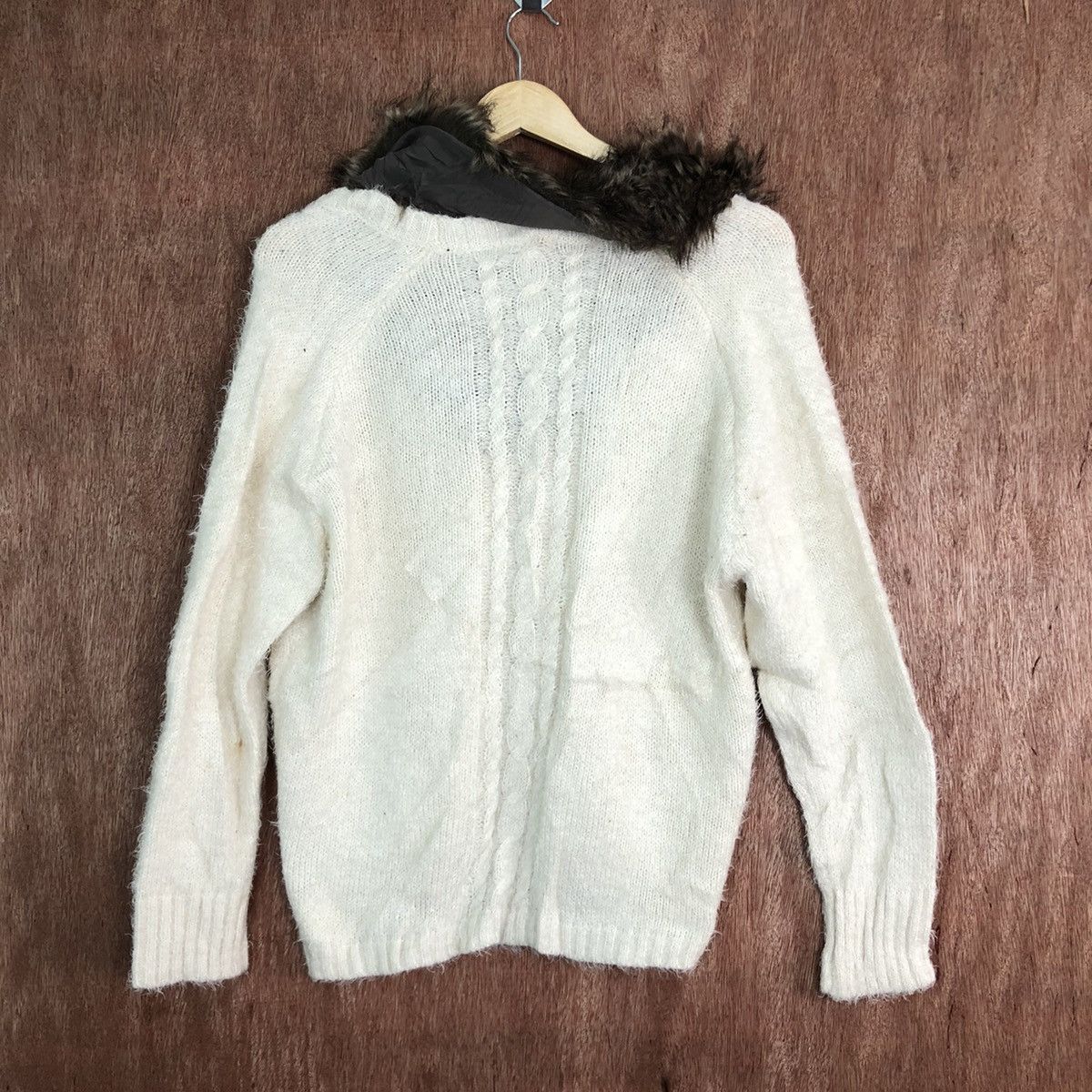 Homespun Knitwear × Japanese Brand Axes Femme Cream fur shag Knitwear cardigan #c335 Size US M / EU 48-50 / 2 - 10 Thumbnail