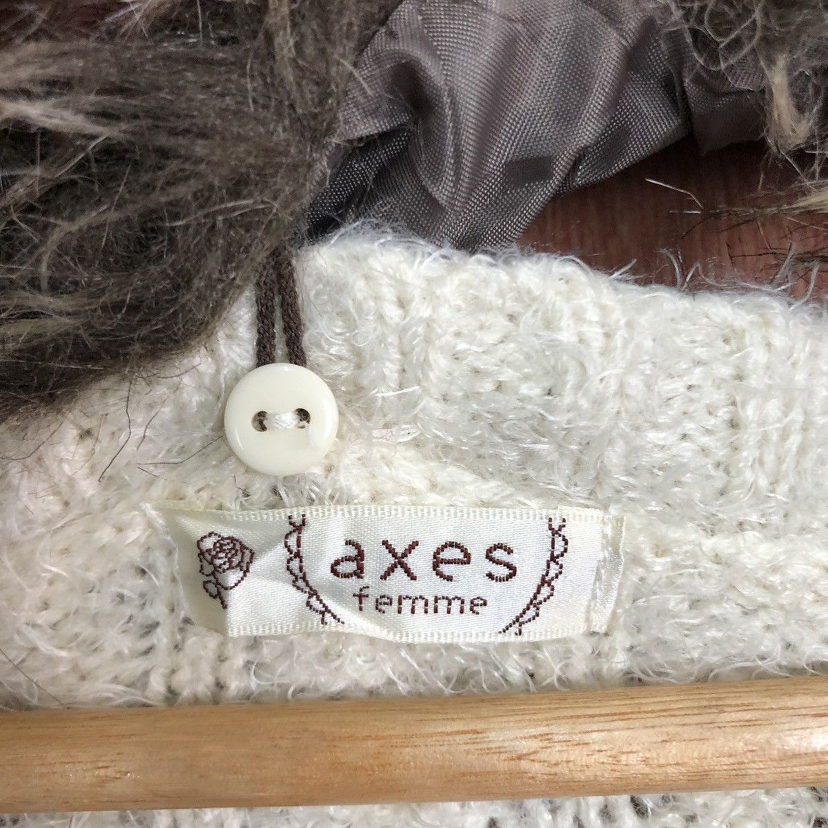 Homespun Knitwear × Japanese Brand Axes Femme Cream fur shag Knitwear cardigan #c335 Size US M / EU 48-50 / 2 - 9 Thumbnail