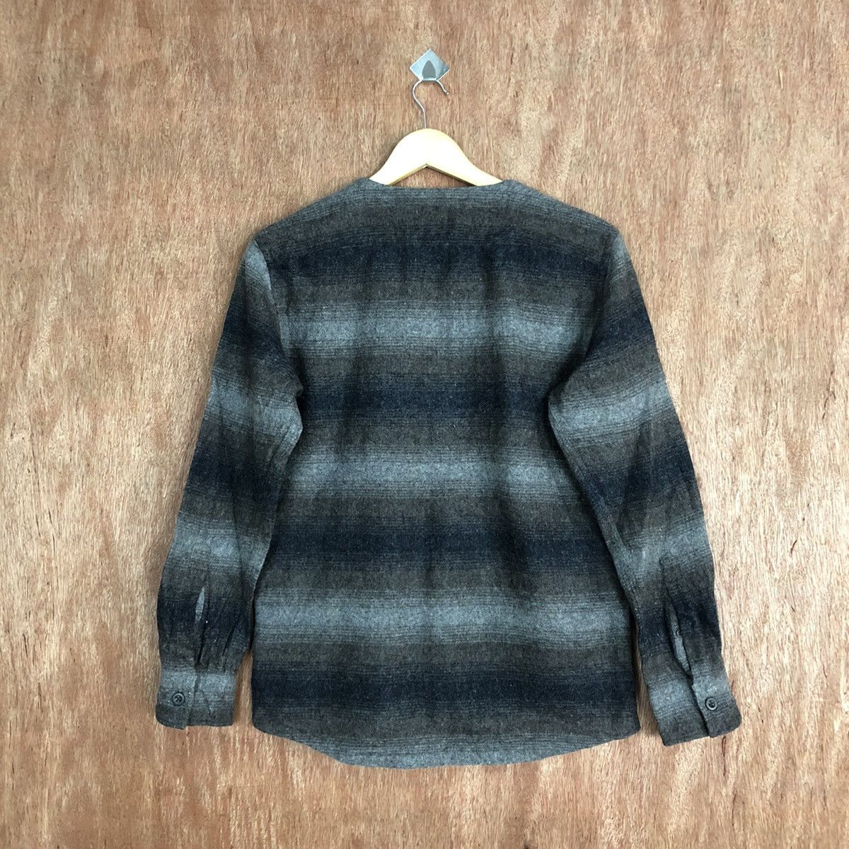 Homespun Knitwear DL B-Mung Life Grey stripe Mohair cardigan knitwear #H147 Size US M / EU 48-50 / 2 - 11 Thumbnail