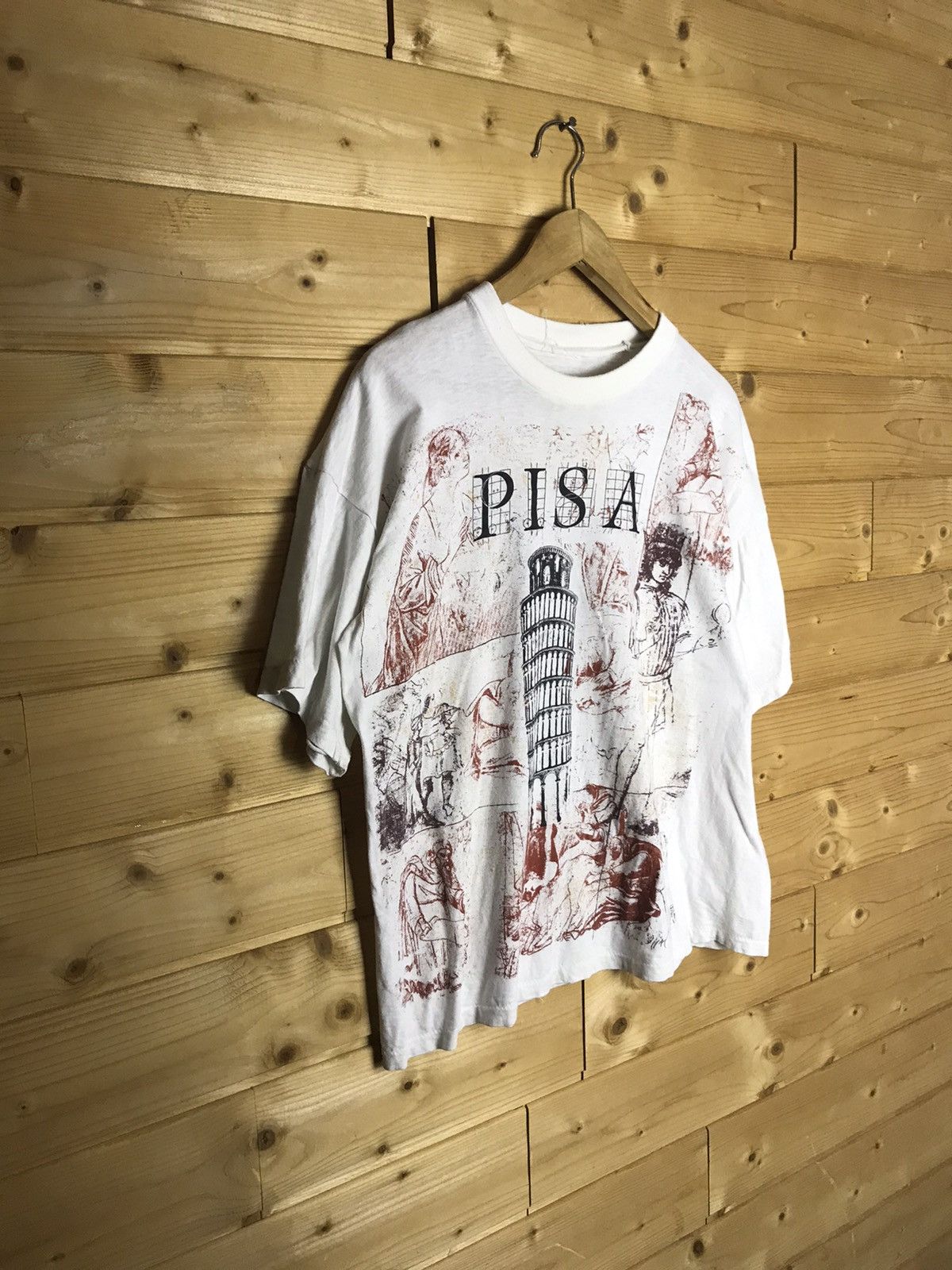 Vintage Vintage Pisa single stitch short t-shirt Size US L / EU 52-54 / 3 - 1 Thumbnail