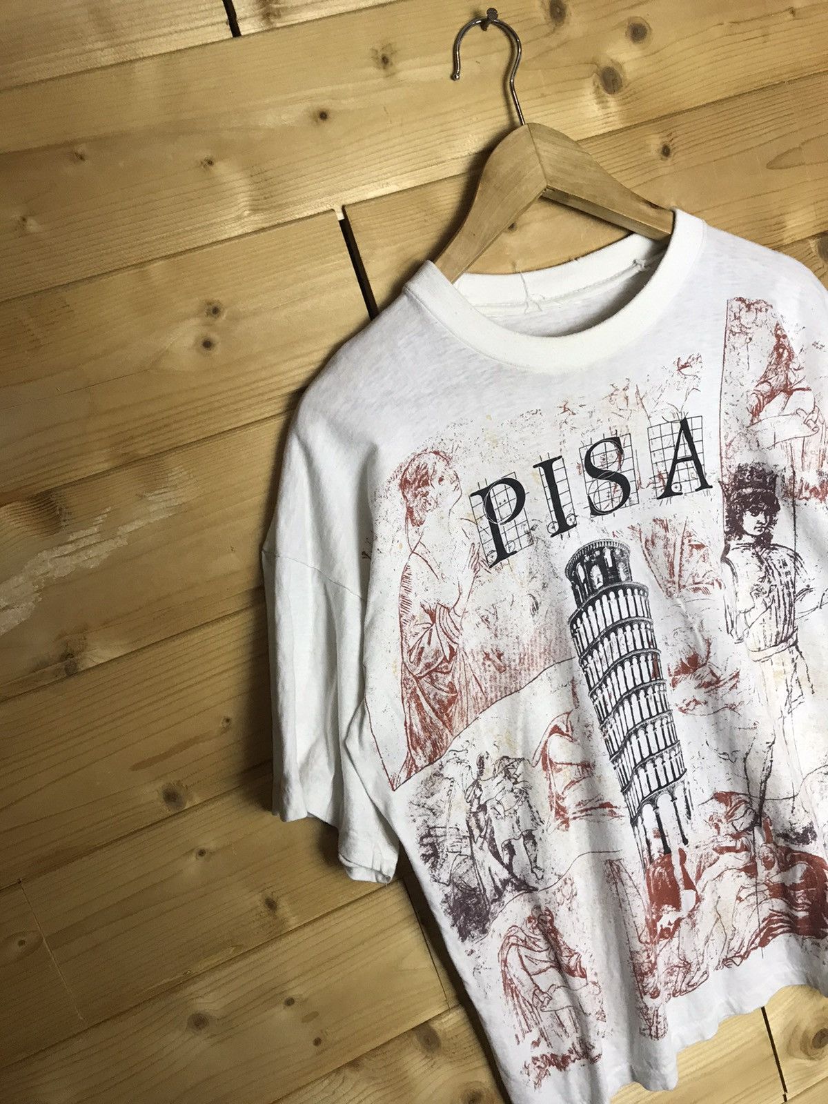 Vintage Vintage Pisa single stitch short t-shirt Size US L / EU 52-54 / 3 - 2 Thumbnail